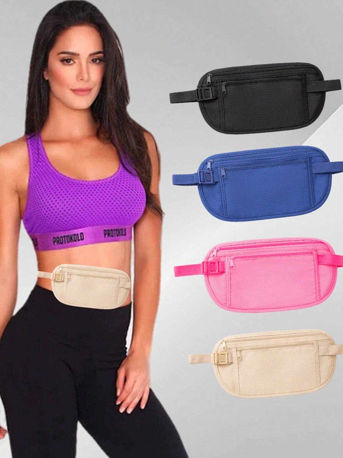 Slim Waist Pack, Waterproof Waist Bag For Outdoor Sports Running, Anti-Theft Waist Pouch, Hidden Travel Fanny Pack, Fitness Phone Waist Bag, Adjustable Waist Bag For Airport Security, Marathon Essentials Storage Bag, Cycling Phone & Key Organizer Pouch, Suitable For Sports, Running, Travel, Hiking, Great Gift For Sisters, Teachers, Birthdays, Anniversaries, Graduations
