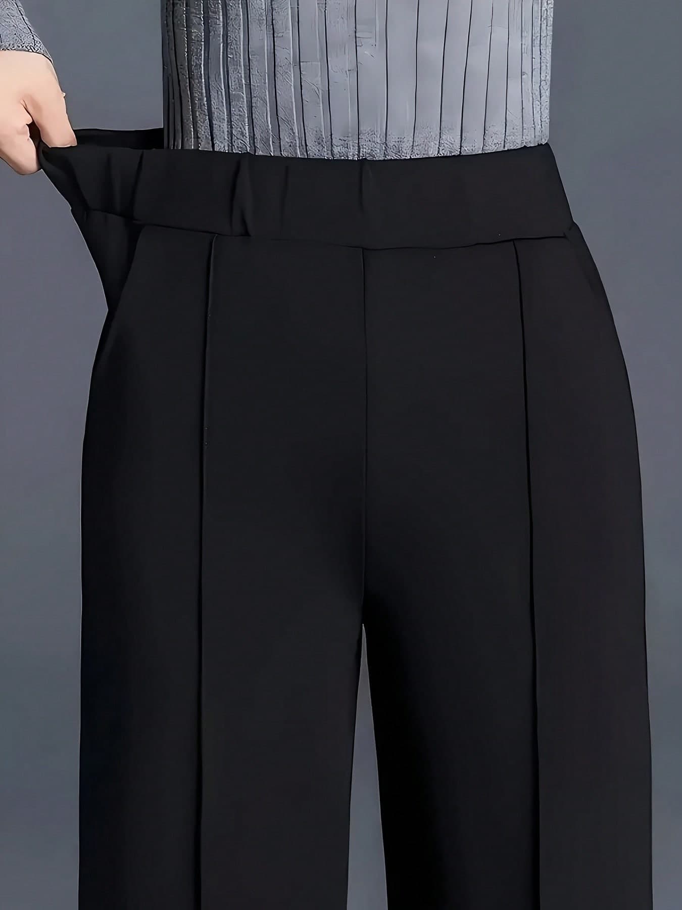 2025 Autumn/Winter Relaxed High Waist Casual Straight Leg Trousers, Versatile Minimalist Style Suitable For Work And Daily Wear Black Summer