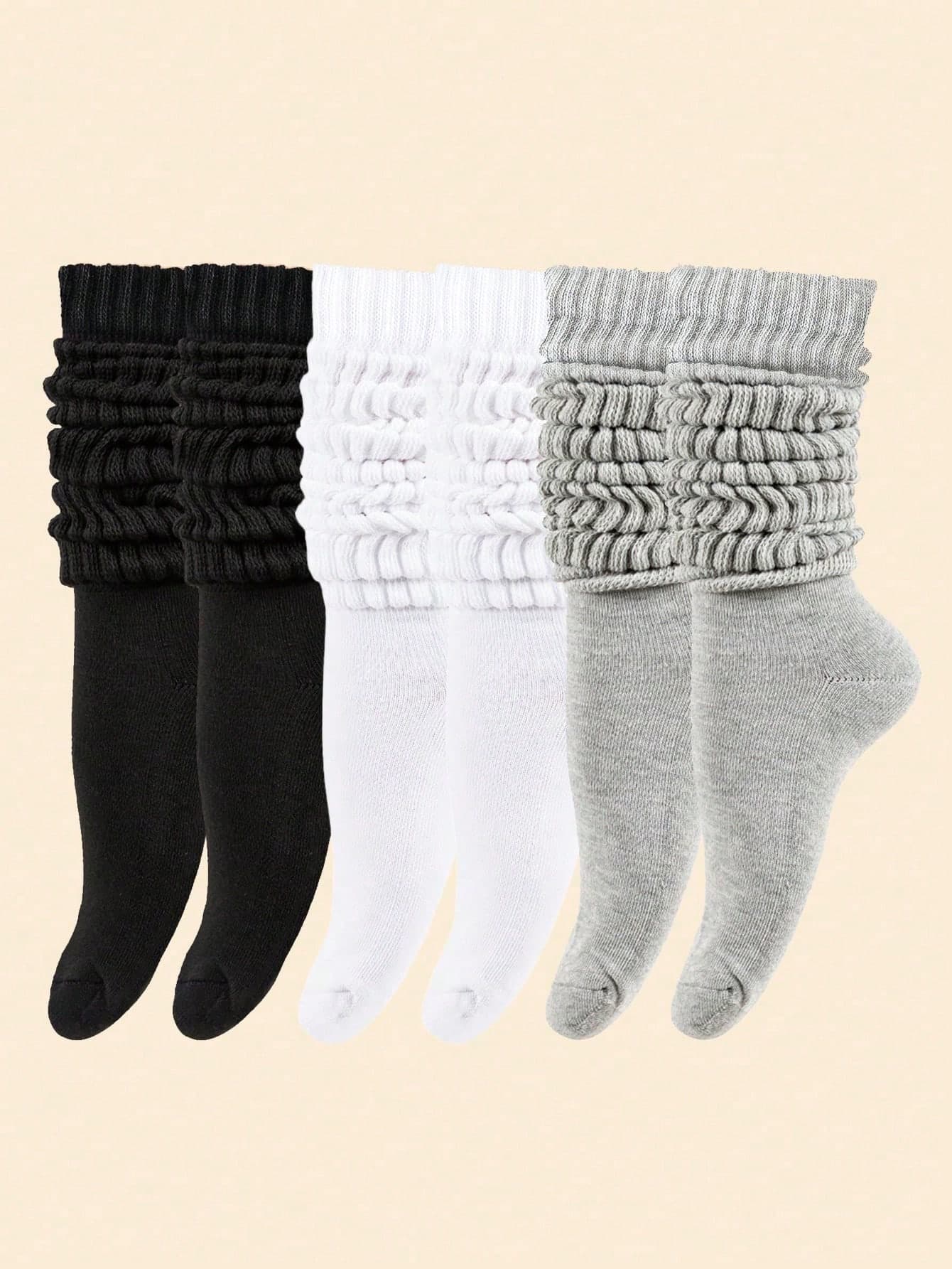 6/3/1 Pairs Women's Multi-Color Fashion Fluffy Socks, Suitable For Daily Wear, Autumn Style