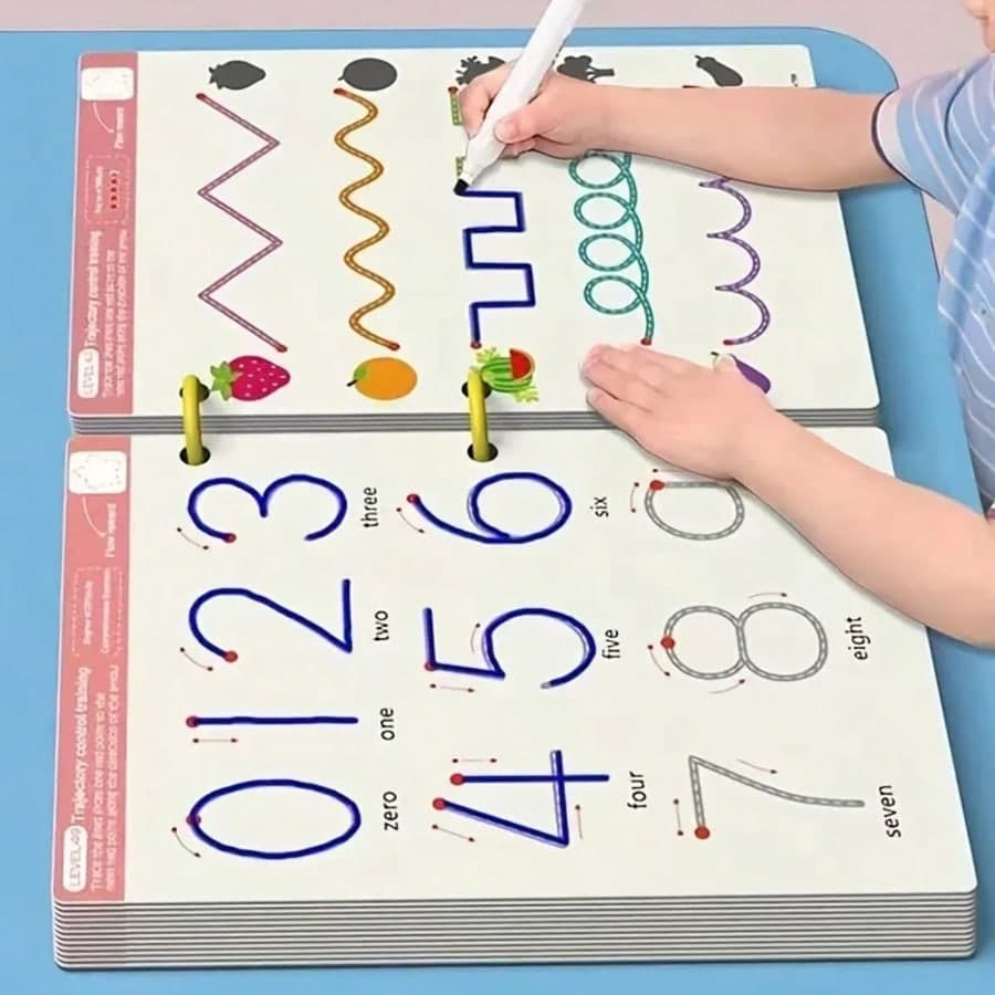 2025 New Classroom Edition Reusable Magic Practice Book Set For Kids, Numeric & Alphabet Writing Training, Pen Control & Drawing Educational Workbook, Learning Writing Skills Development