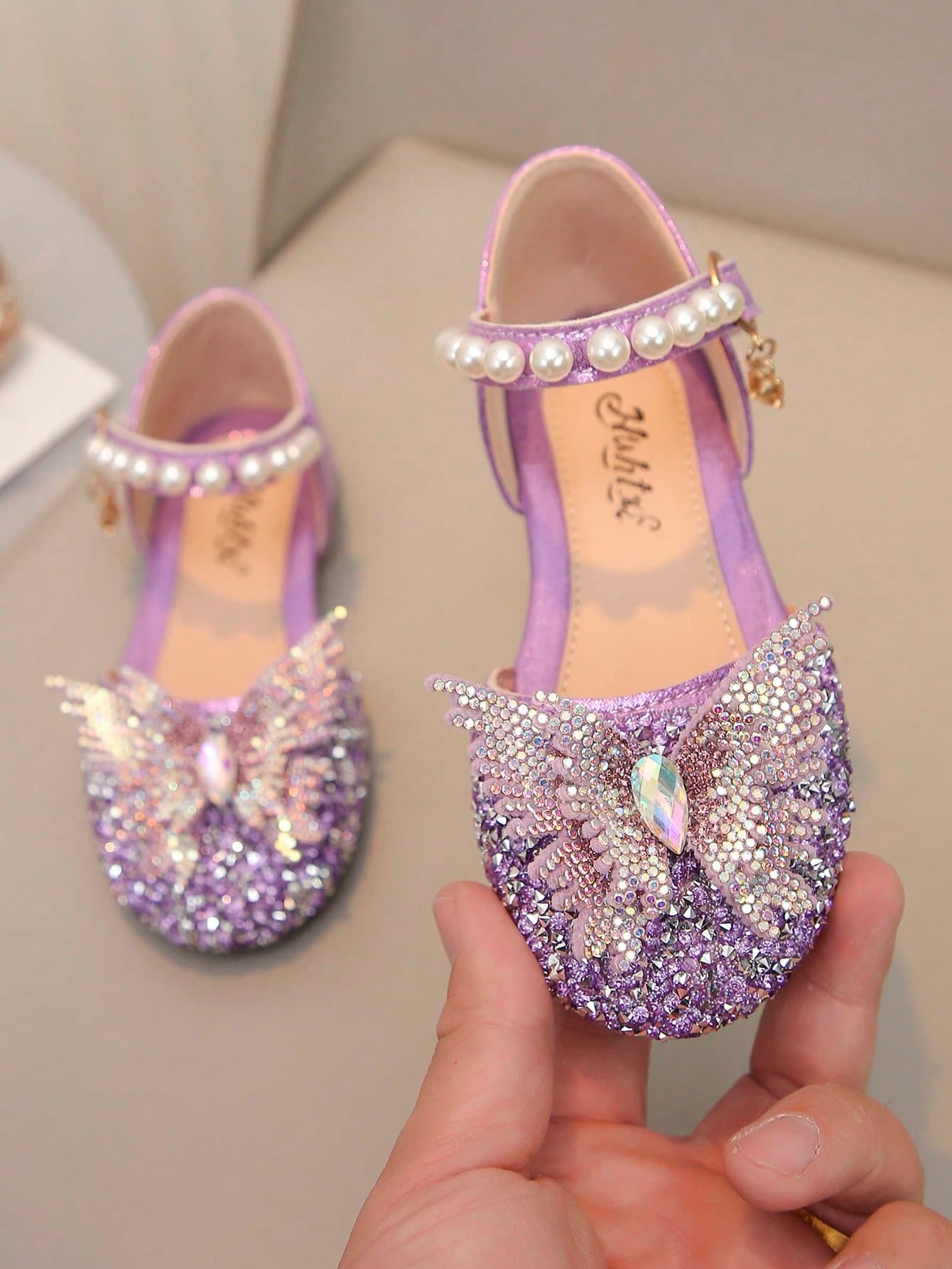 1 Pair Girls' Versatile Casual Sandals With Rhinestone Bow, Flat Slip-On Shoes For Toddler, Little & Big Kids, Suitable For Holidays, Parties, Spring, Summer