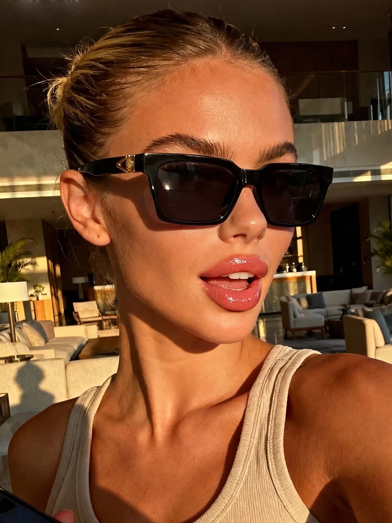 1 Pair Women's Summer New Black Square Korean Style Elegant Ins-Inspired Sunglasses, Travel Accessory, Preppy Style, Outdoor Outfit, Travel, Sports Style, Driving, Holiday Outfit