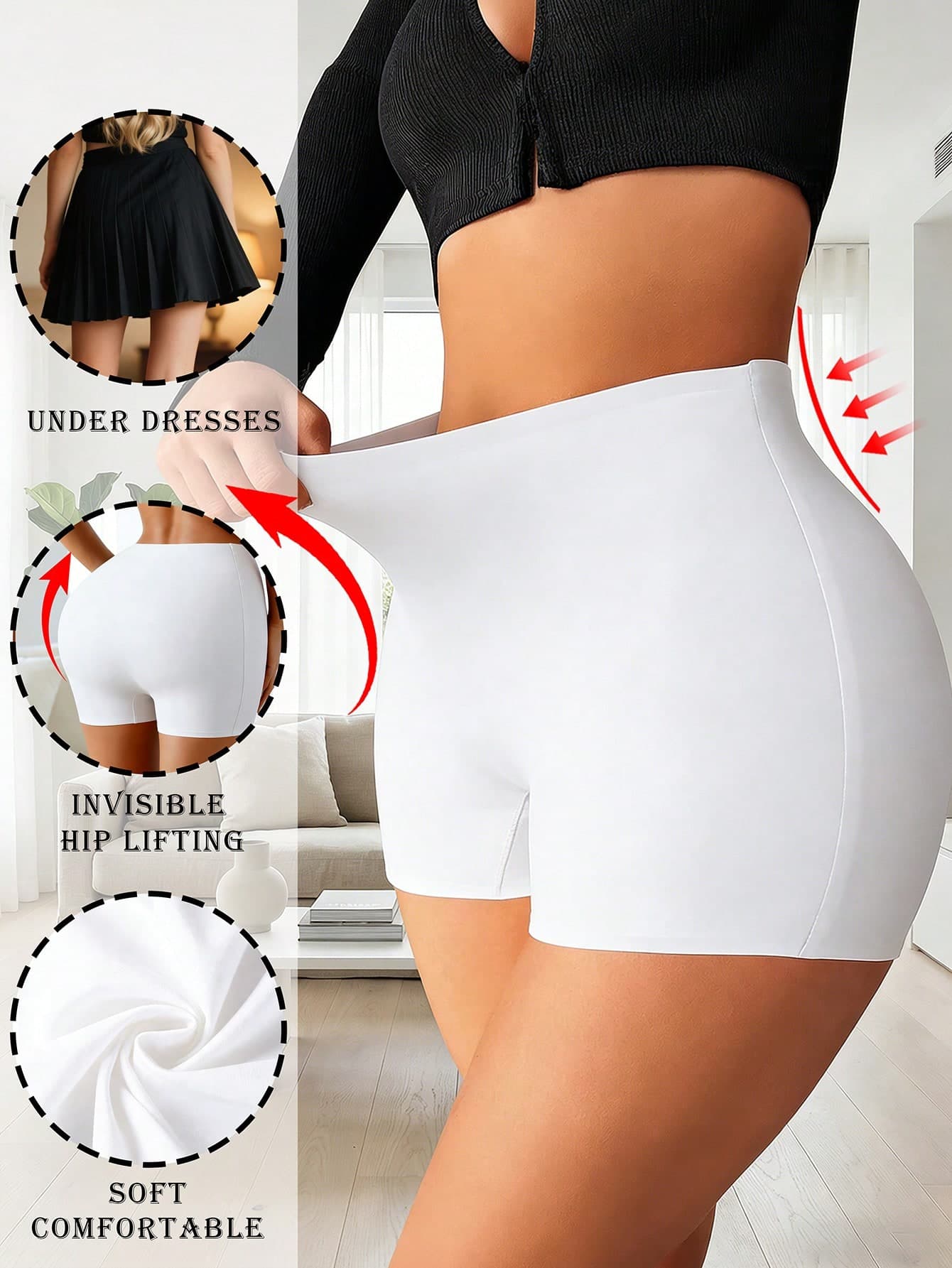 Women High Waist Seamless Slip Shorts For Women Ice Silk Slip Shorts Pants Shorts For Women Boyshorts Knickers Shorts Panties Boxers Yoga Short