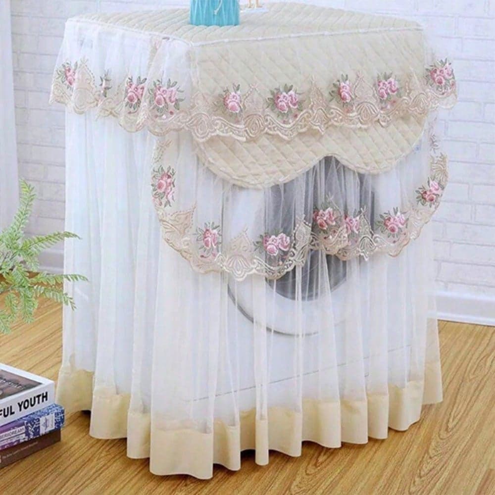 Ciliu Elegant Embroidered Washing Machine Cover For Front Load – Waterproof, Dustproof & Sunproof Fabric Protector With Zipper, Universal Fit For Home Laundry,Women's Day,Travel Essentials,Wedding Favours,Y2k,Bedroom,Car Accessories Women,Kitchen Decor,Wedding,Y2k,Party,Mother's Day Gift,Bedroom Decor,Garden,Kitchen Decor,Summer,Beach,Travel Essentials,Room Decor,Squishy,Graduation