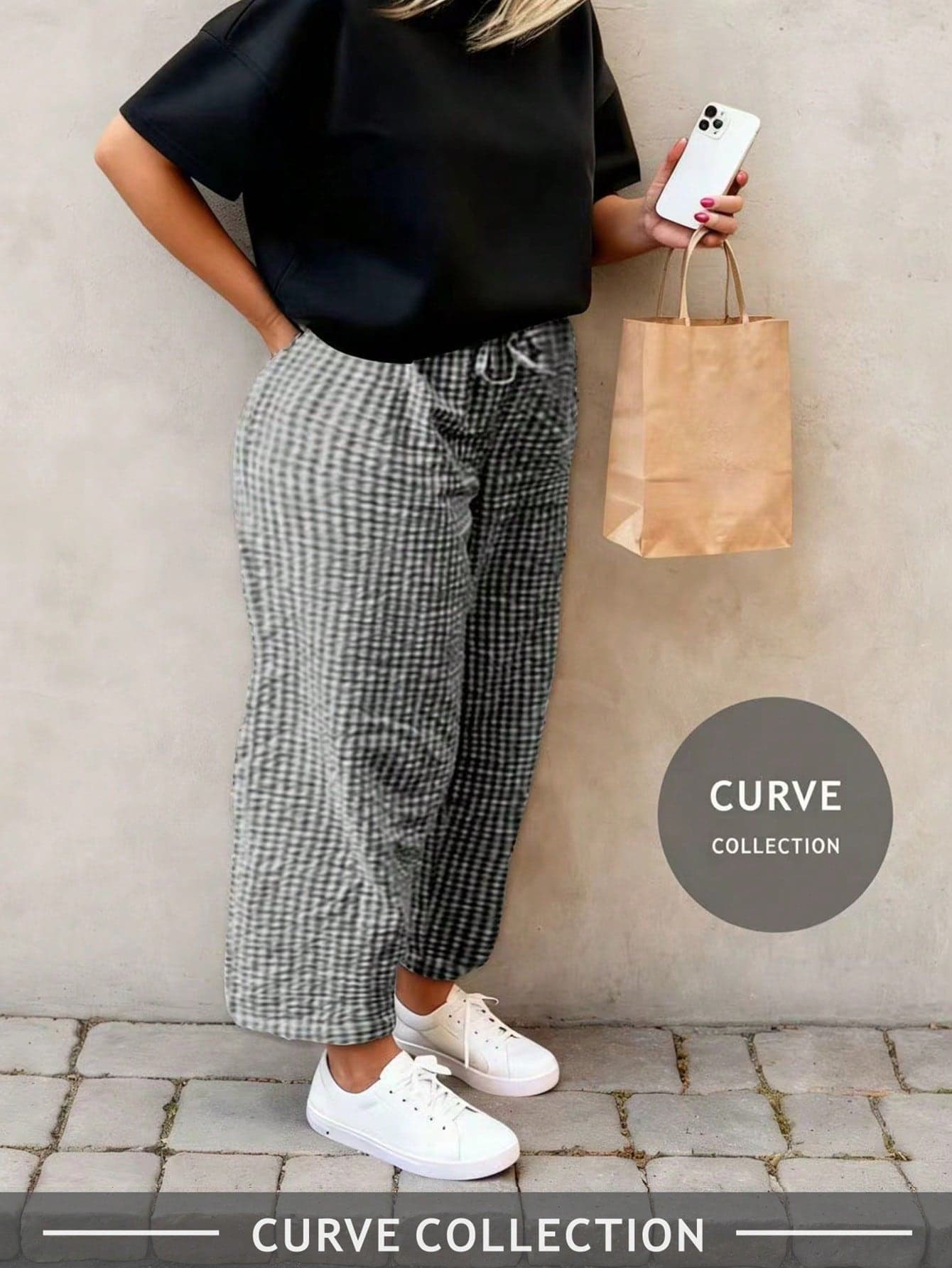 2026 Spring/Summer Plus Size Plaid Pants, Bohemian Style Beach Pants, Ibiza Music Festival Celebration, Derby Day Style