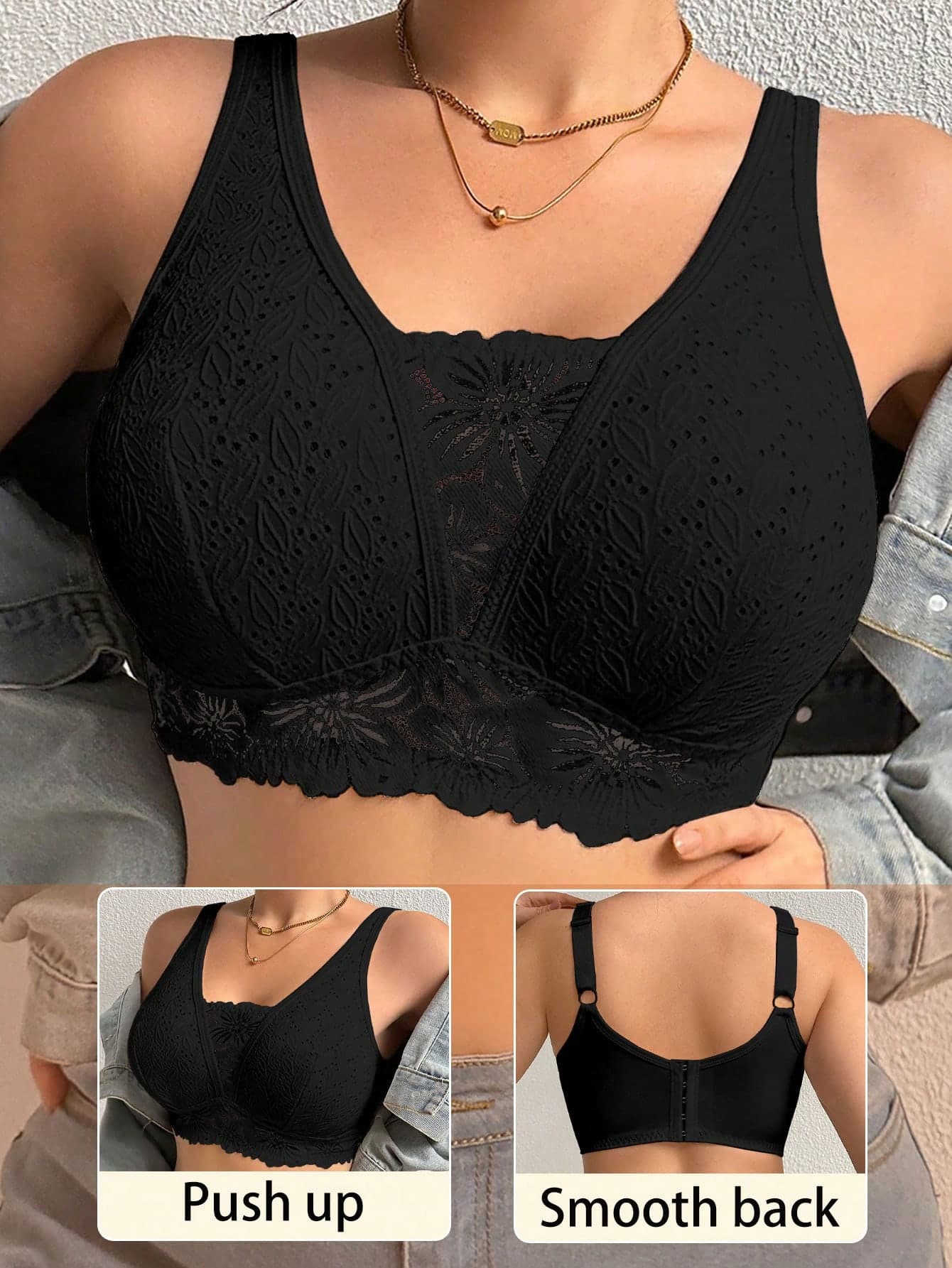 Plus Size Women Lace Patchwork Seamless Underwear, Suitable For Daily Wear And Various Occasions
