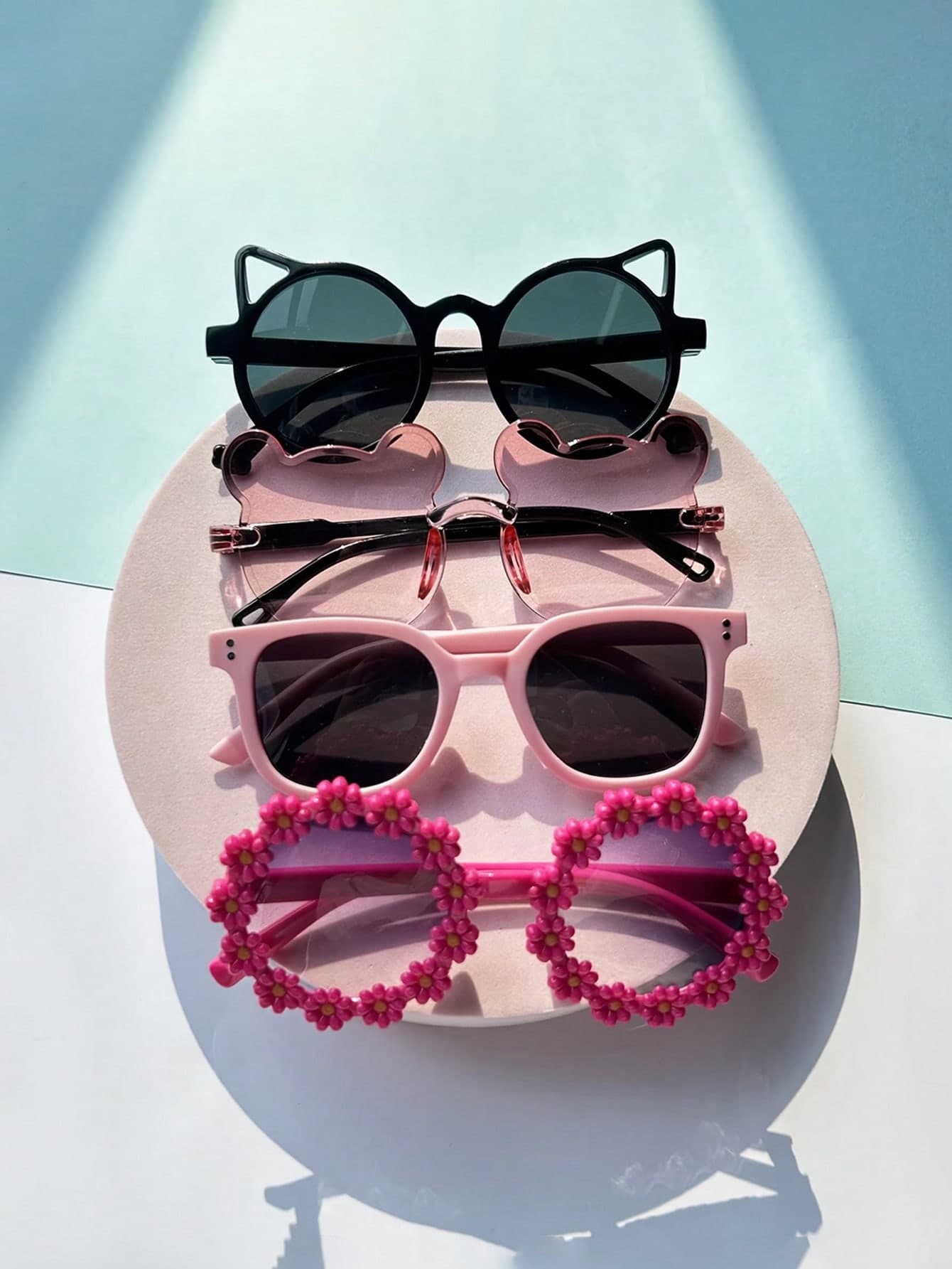 4pcs/Set - Bear Frame & Cat Ear Shaped Decorative Glasses, Suitable For Events, Parties, Balls, Holidays, Birthday Gifts