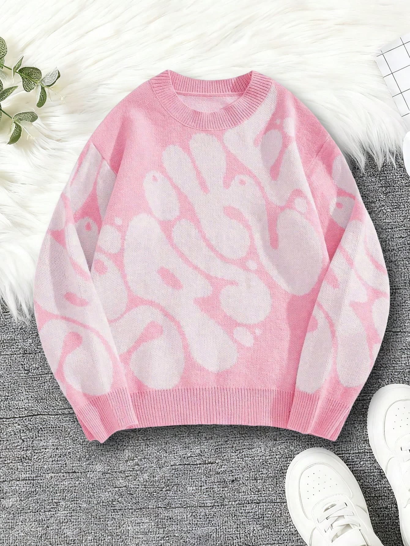 Teen Boys' Winter Colorblock Knit Sweater, Soft Skin-Friendly Long Sleeve Top, Casual Versatile For School And Streetwear