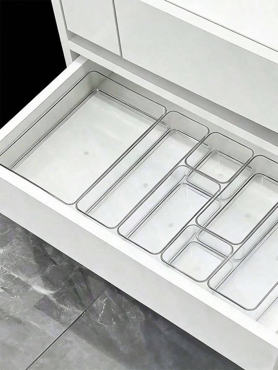 9/6/1pc Transparent Drawer Organizer, And Desktop Compartmentalized Organizer; Suitable For Storing Office Supplies And Miscellaneous Items.