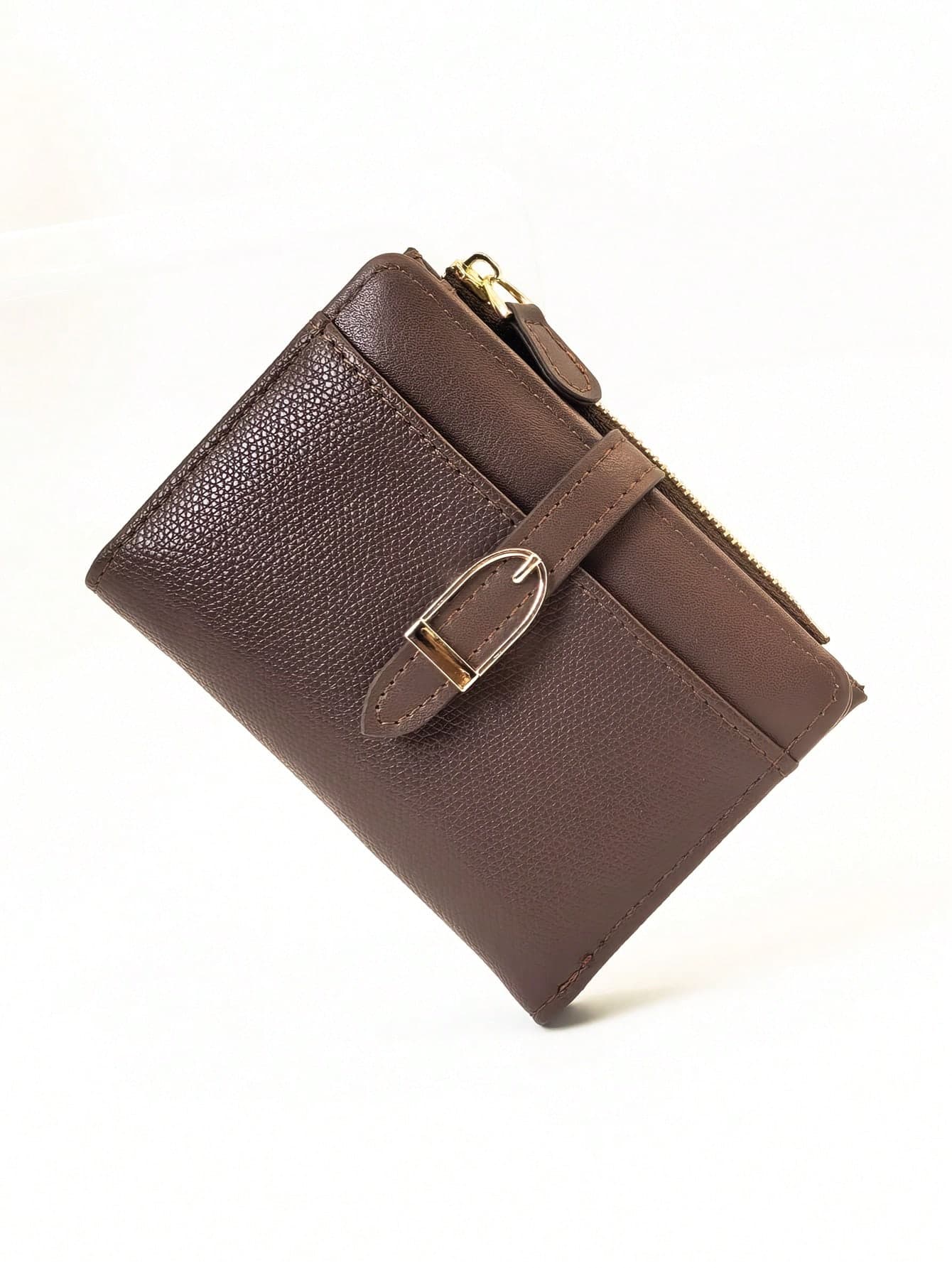 New Patchwork PU Leather Short Women Wallet, High-End Bifold Purse, Minimalist Card Holder, Snap Button Closure