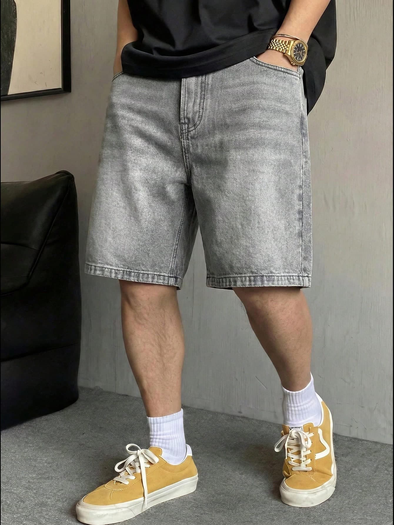 Men's Summer Casual Non-Stretch Denim Shorts