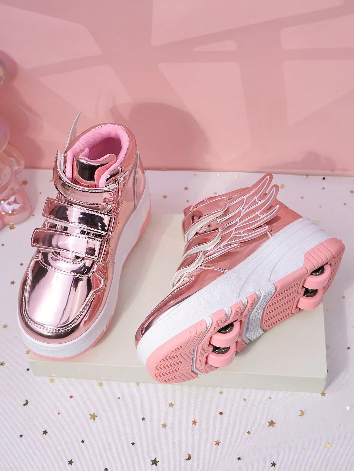 Kids Roller Skate Shoes With 4 Wheels, Detachable Wheels, Roller Skating Shoes, Fashion Casual Shoes With Hook And Loop, For Boys And Girls, Children And Students