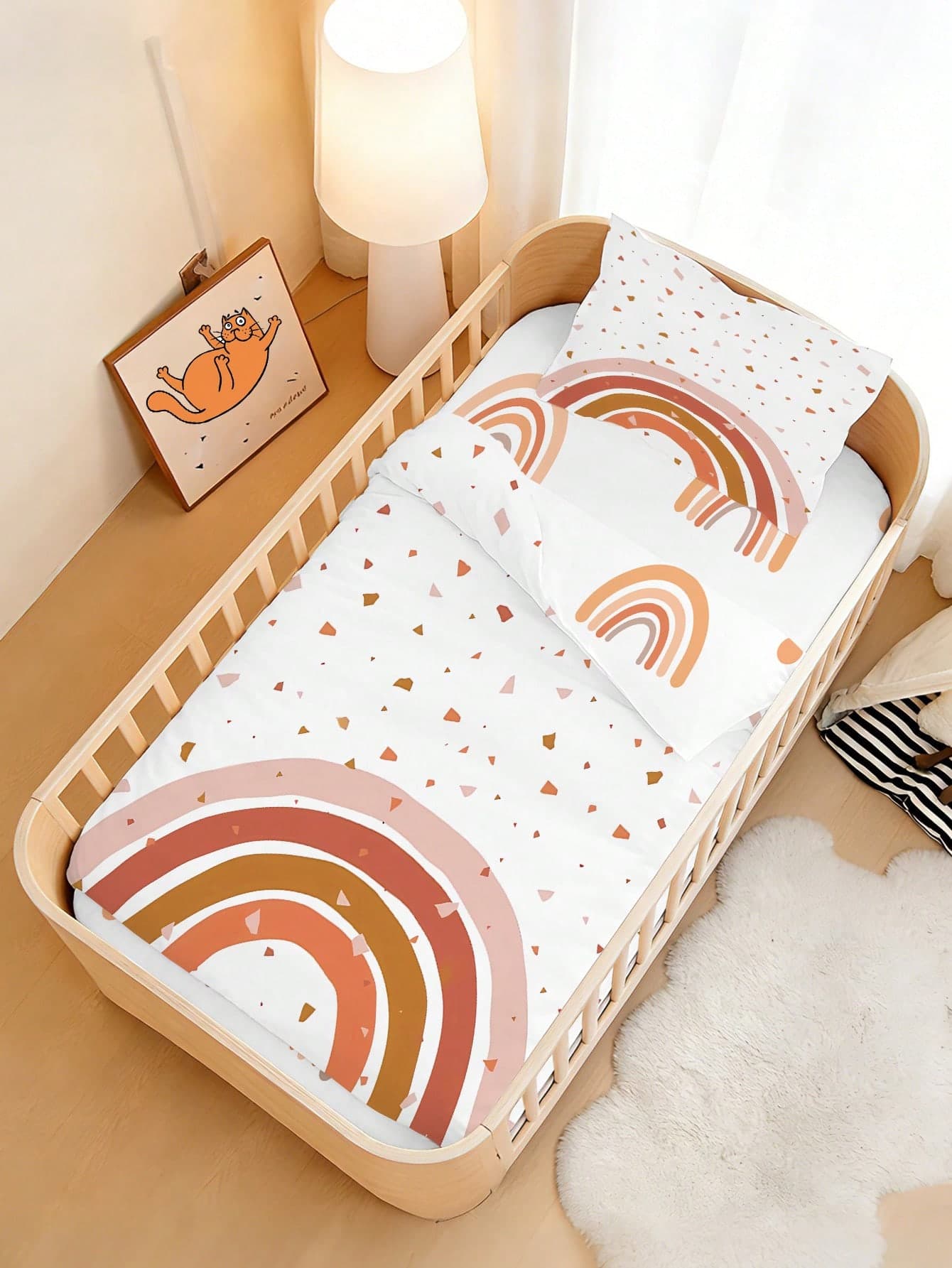 1 Set Of Rainbow Baby Duvet Covers, Made Of Polyester Material, Suitable For Babies, Baby Beds, Bedroom Decorations, Festivals, Gifts, And All Season