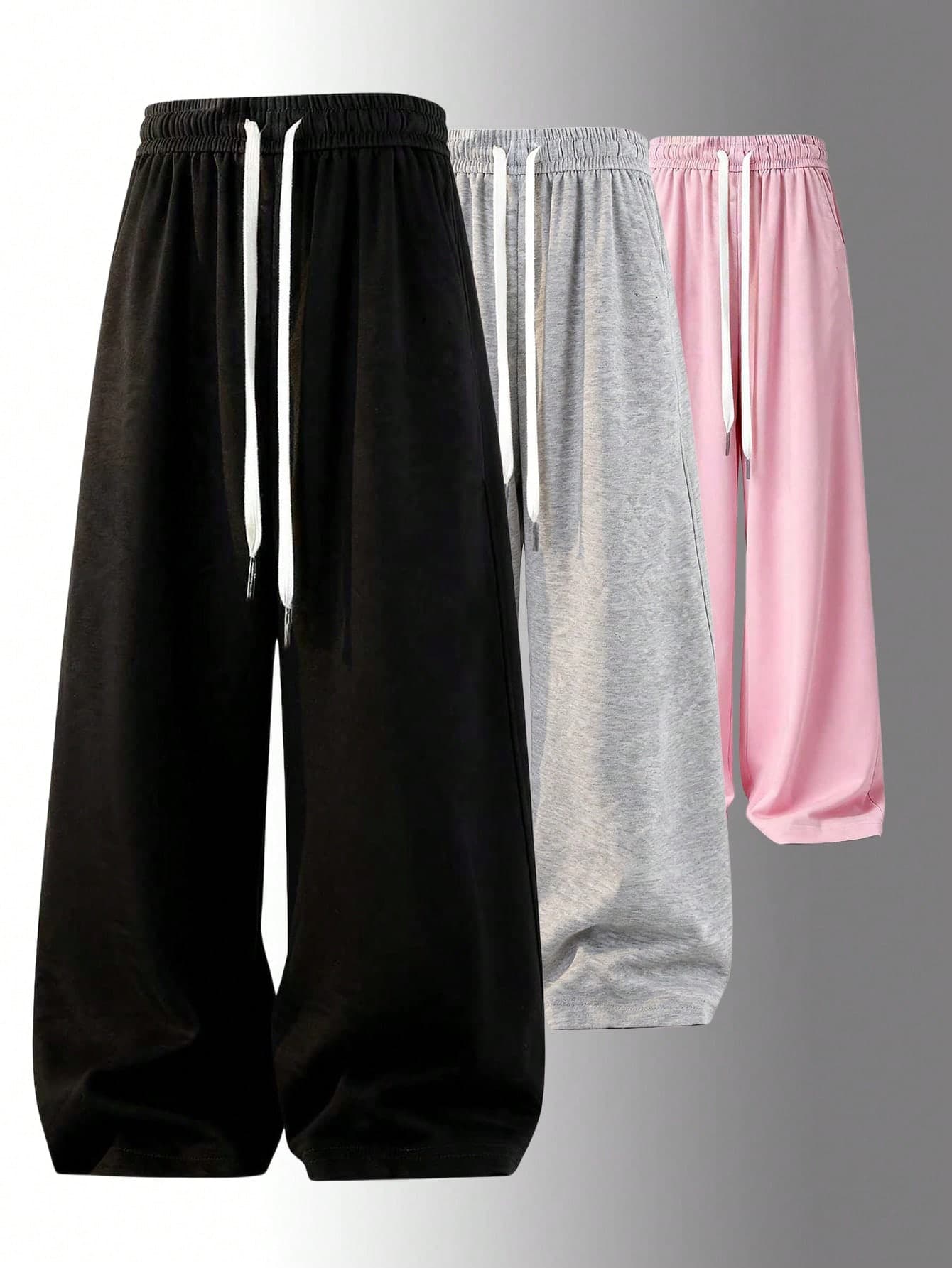 Women's Loose Fit Drawstring Waist Casual Wide Leg Pants, Everyday Wear Spring Sports