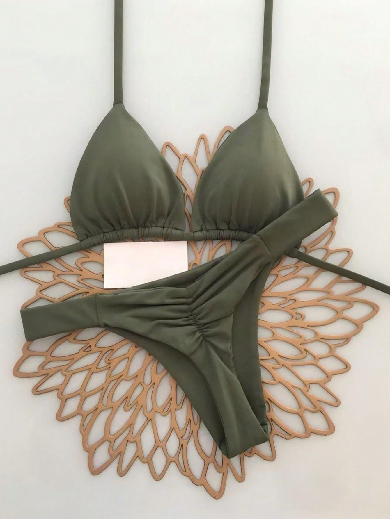 2pcs Casual Elegant Sexy Bohemian Floral Print Tie-Up Braided Bikini Swimwear, Beach Holiday, Spring/Summer Vacation