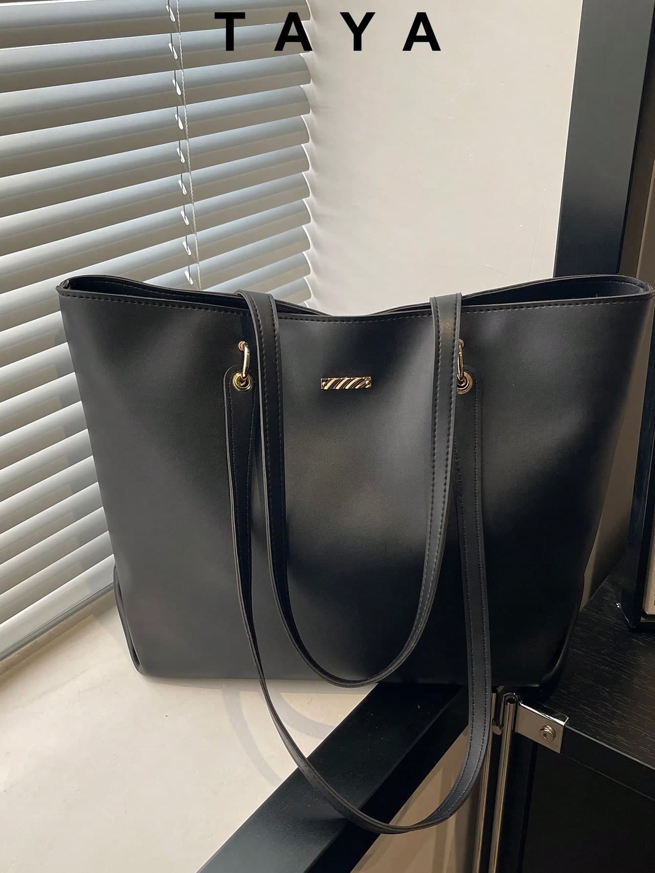 Women's Fashionable Versatile Colorblock Tote Bag, Lightweight Minimalist, Large Capacity Shoulder Bag