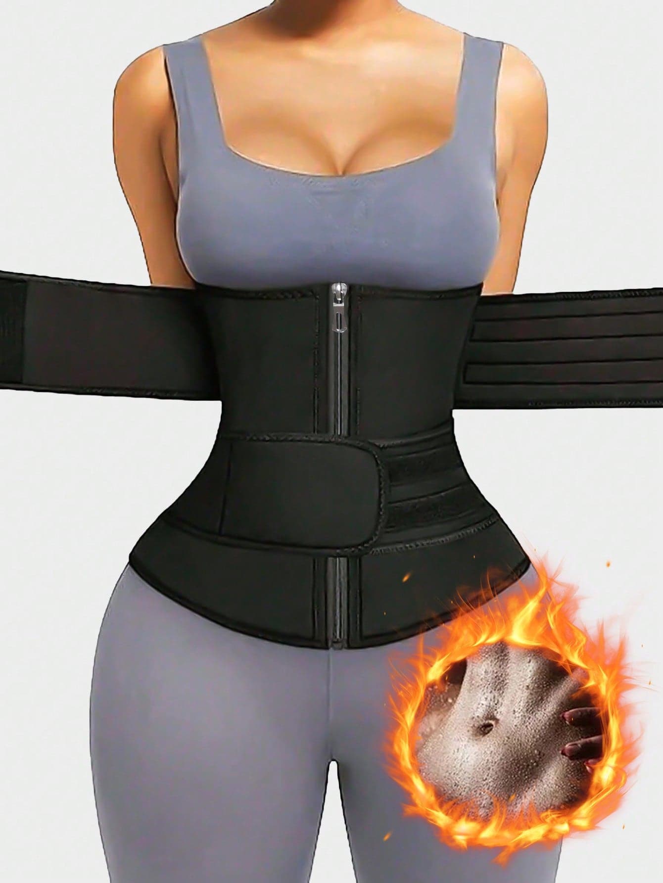 1pc Women's Sports Waist Trainer, Waist Cincher, Sauna Sweat Waist Belt, Sports Fitness Waist Trimmer, Waist Shaper, Waist Slimming Belt, Abdominal Trainer