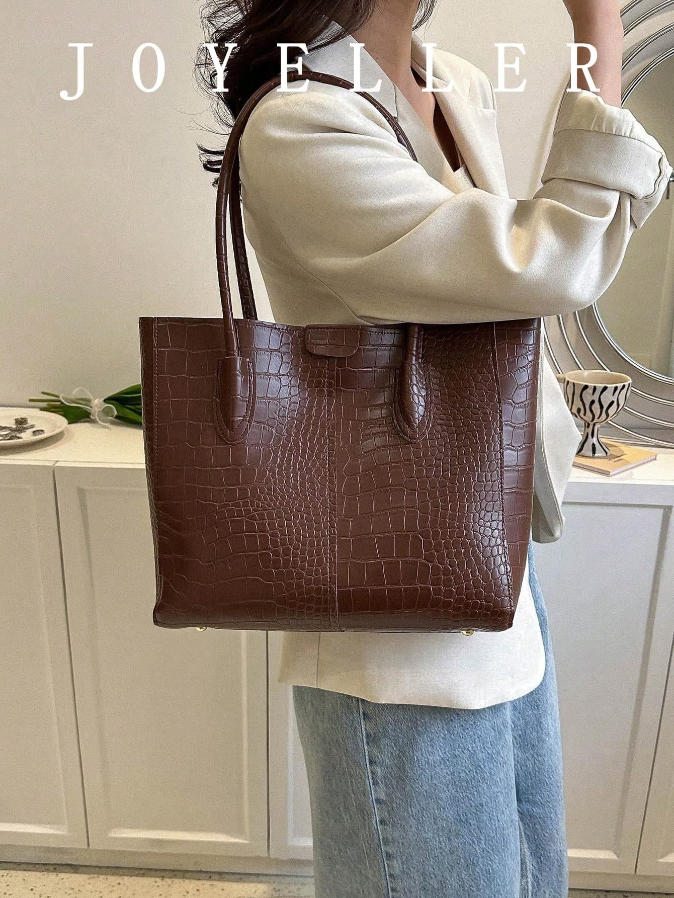 2026 New Vintage Handbag For Women, Fashion Commuter Bag, Multi-Function Large Capacity Shoulder Bag, Random Texture