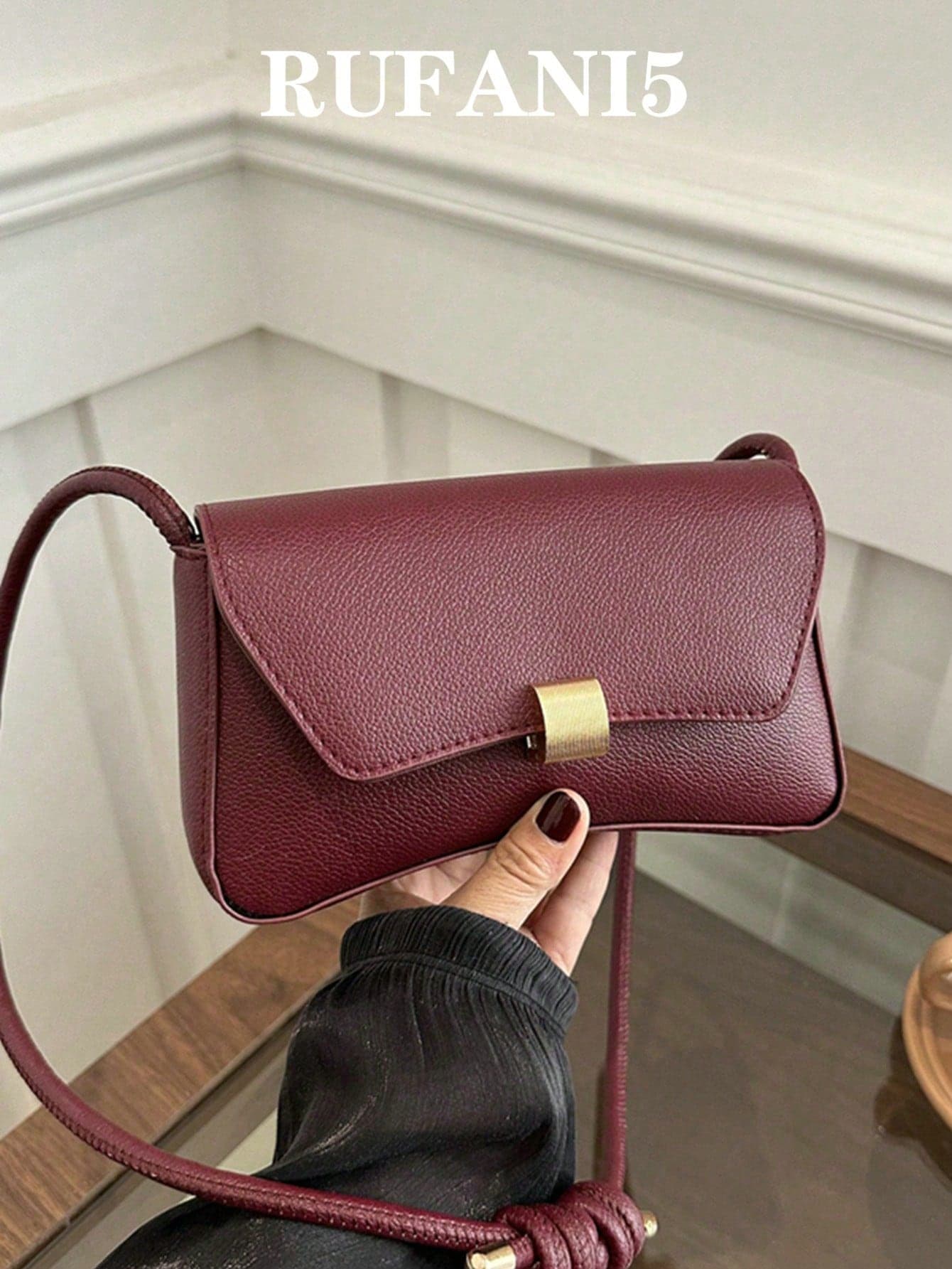 Fashionable Solid Color Retro Baguette Minimalist Underarm Women Shoulder Bag, Vintage