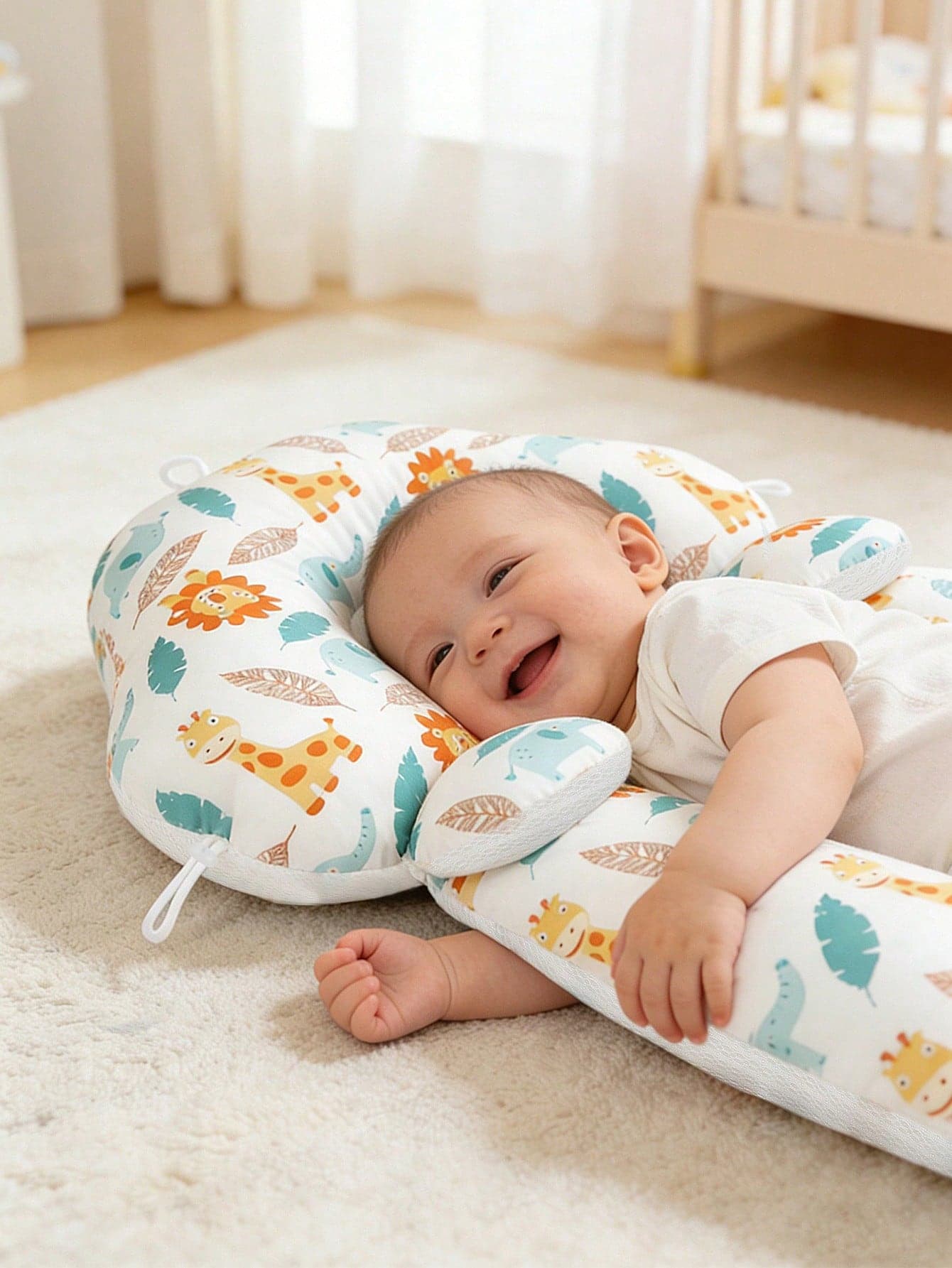 New Baby Pillow, Soft Infant Pillow, Anti-Flat Head Pillow, Dual-Sided 4-Season Use Baby Cuddle Pillow, Plush Velvet Leaf & Feather Design, Newborn Gift, Upgraded Version Unisex Infant Pillow
