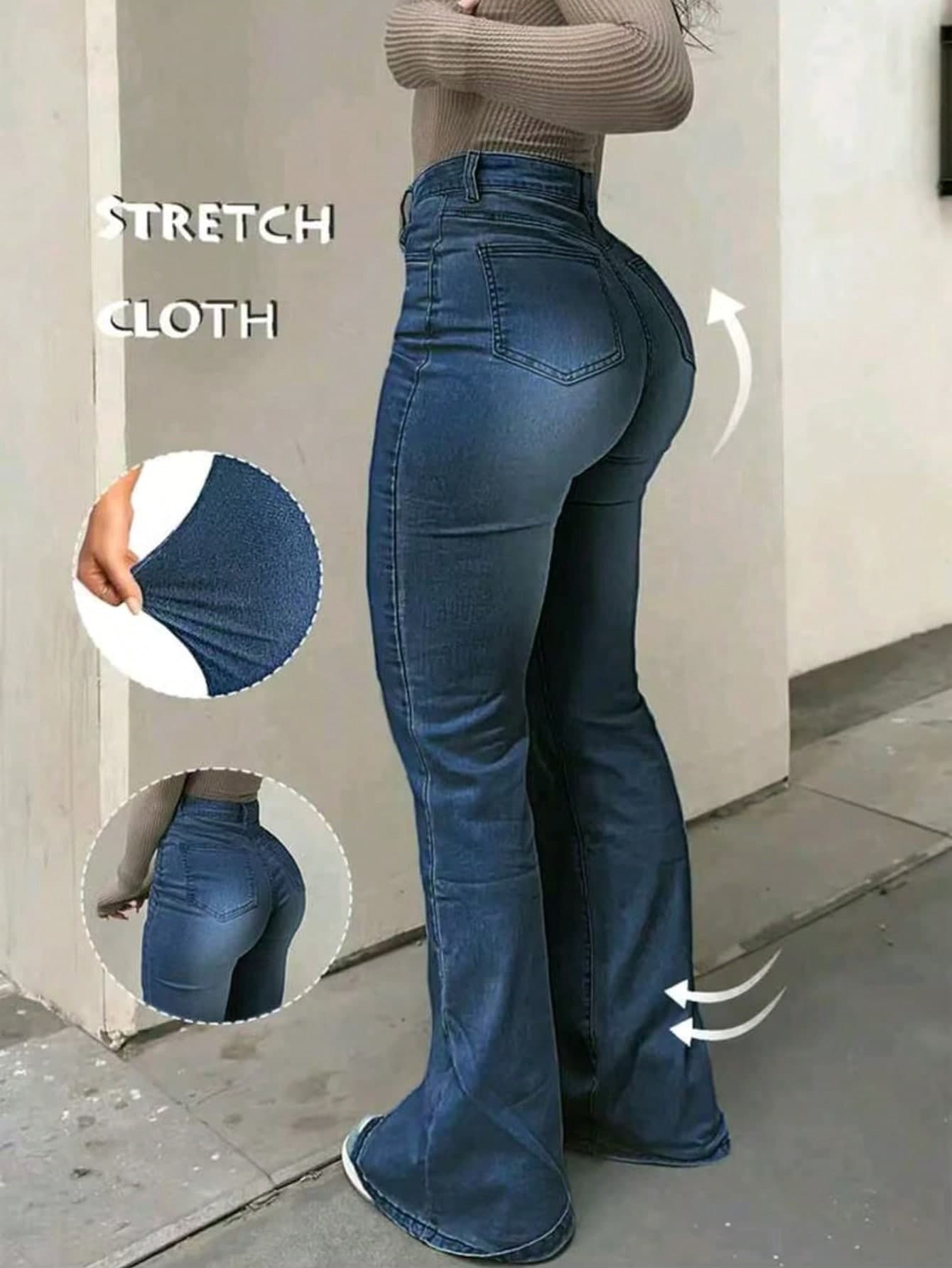 Women's Butt Lifting Jeans, High Stretch Tummy Control Skinny Pants, Fashionable Elegant Casual Trousers Suitable For Dates, Commuting, Shopping Spring