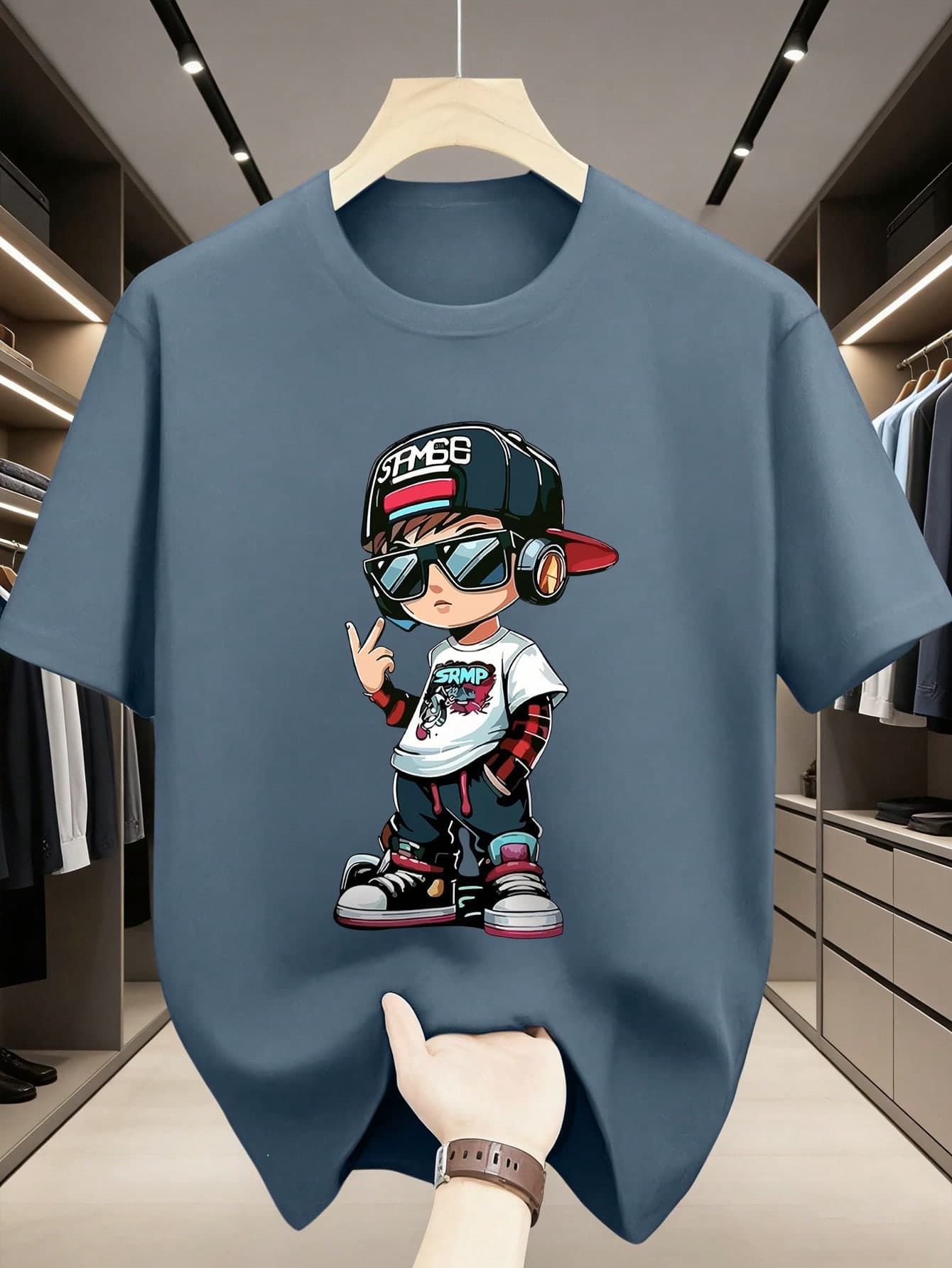 Tween Boys Casual Printed Crew Neck Short Sleeve T-Shirt, Summer Top