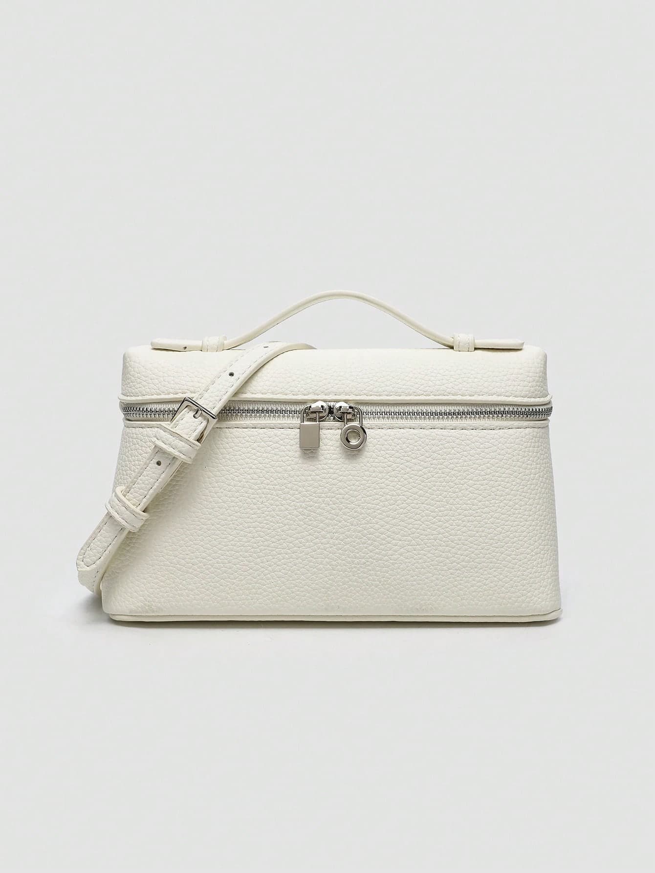 1pc Solid Color Litchi Texture PU Square Shoulder Bag, Small Handbag For Women, Suitable For Daily Fashion Matching,