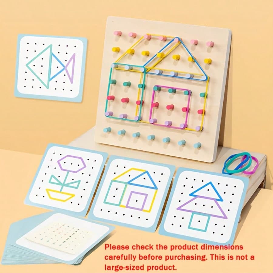 Children's Wooden Peg Board Game Toy, Geometric Cognition, Geometric Matching Puzzle Educational Toy