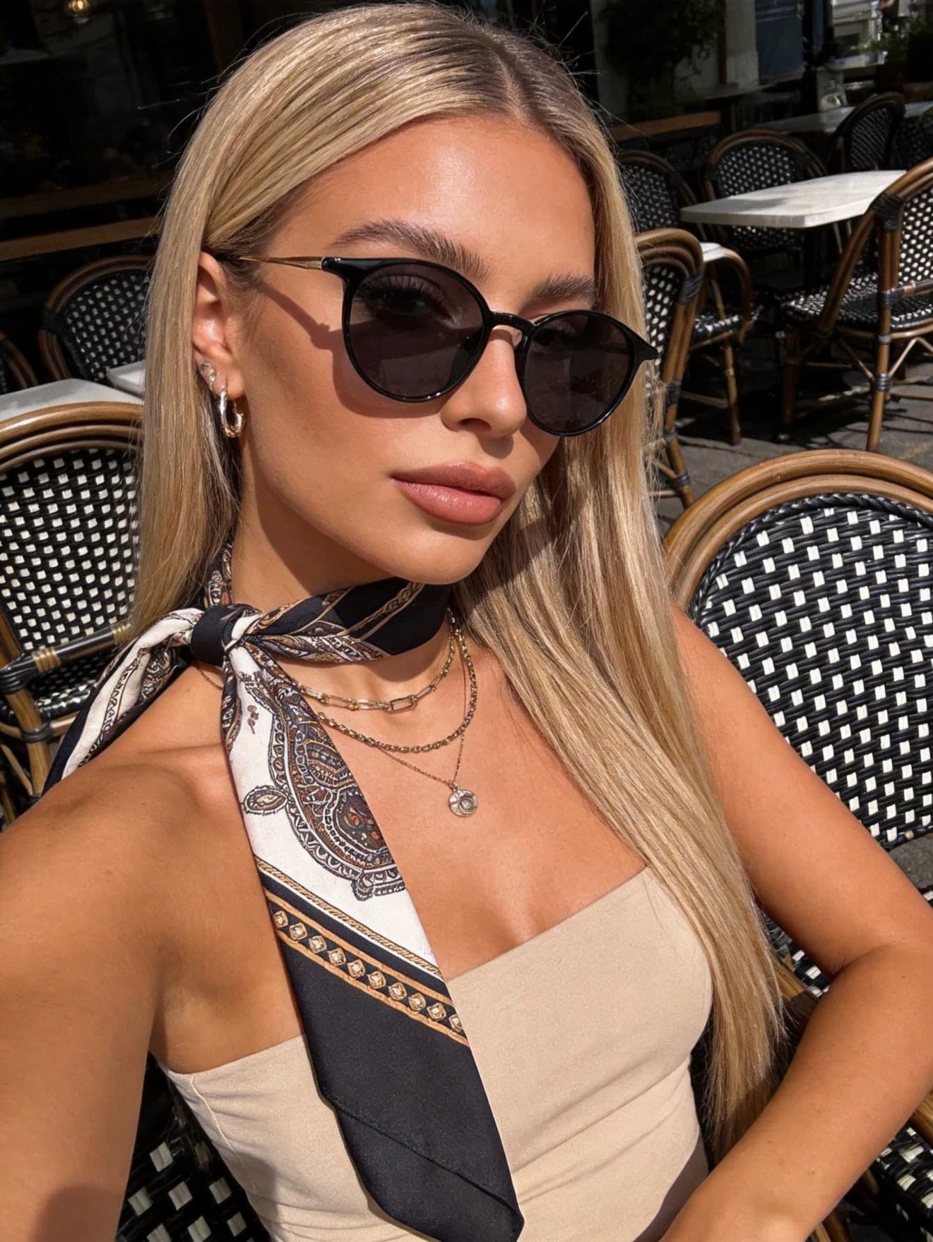 1 Pair Plastic & Metal Round Full-Rim Women's Fashion Glasses, Suitable For Driving, Camping, Rave Parties, Street Photography, Tropical Beach Vacation, Family Outings, Outdoor Attire, Dating, Fashion Accessory