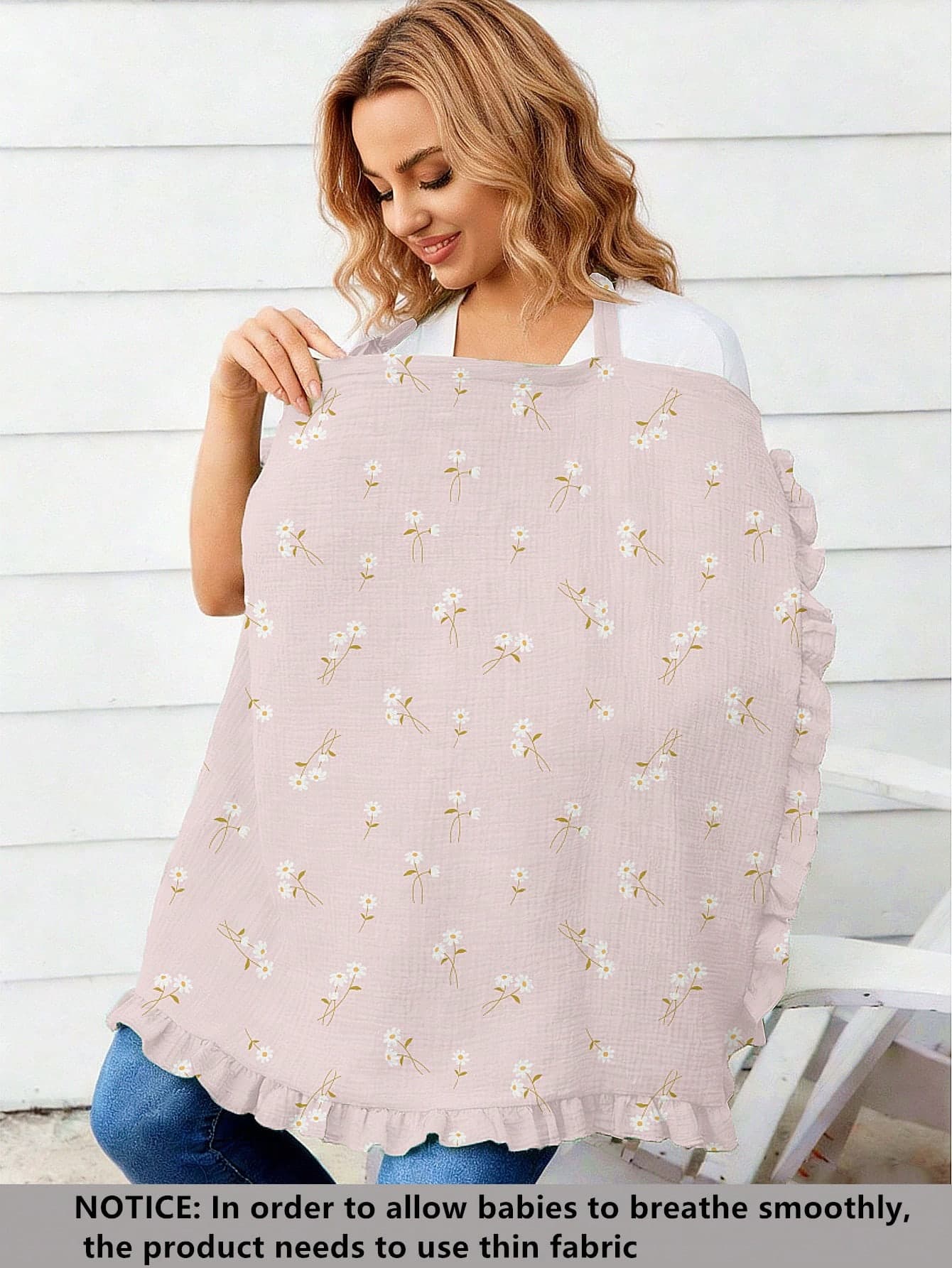 1pc Comfortable Breathable Multifunctional Nursing Cover, Anti-Peeping Pure Cotton Delicate Printed Nursing Scarf, Breastfeeding Shirt For Moms, Nursing Apron, Suitable For All Seasons