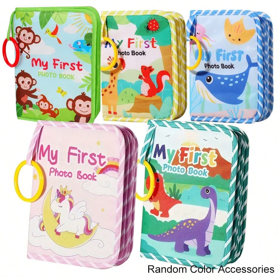Baby's My First Photo Album, Dinosaur Baby Growth Souvenirs,Baby Essentials,Soft Cloth Baby Family And Friends Photo Book With Mirror, Toddler Toys Cloth Album, Personalized 1st Birthday Baby Shower Thank You Gift For Newborn Boys Girls Birthday Gift