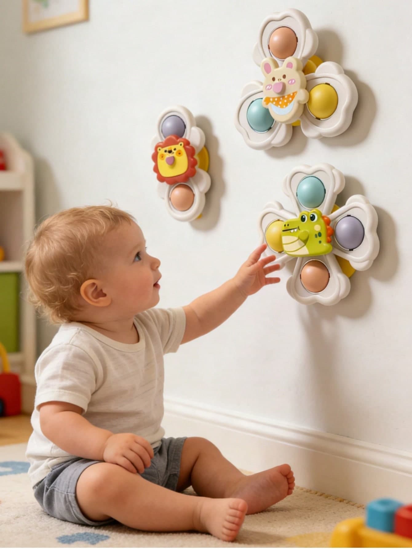 3pcs Strong Suction Cup Rotating Sensory Bath Toys, Suitable For Baby, Airplane, Car, Travel Table And Window Toys, Easter Basket Filler For Toddler Boys And Girls, Gift For Babies 6 Months And Up (Dinosaur) Toddler Toys, Tummy Time Toys, Crawling Toys, 6 Months Toys, Boys And Girls Gifts, Sensory Toys, Educational STEM Puzzle Toys For Kids, Boys Toys, Girls Toys, Children Toys, Travel Toys, Kids Party Gifts, Fun Toys