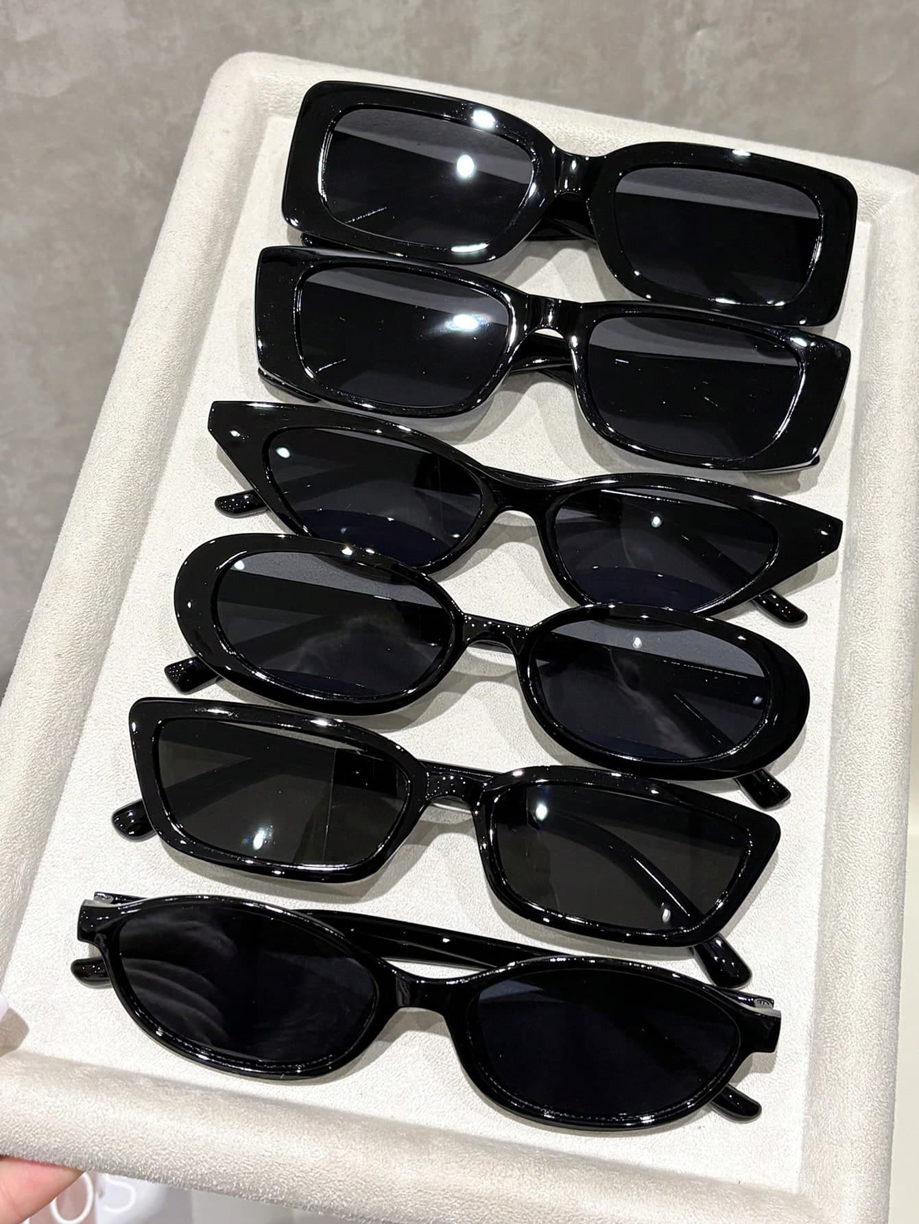 6pcs/Set Plastic Full Frame Classic Minimalist Fashion Glasses, Suitable For Women Driving, Vacation, Family Outings, Dating And Other Occasions