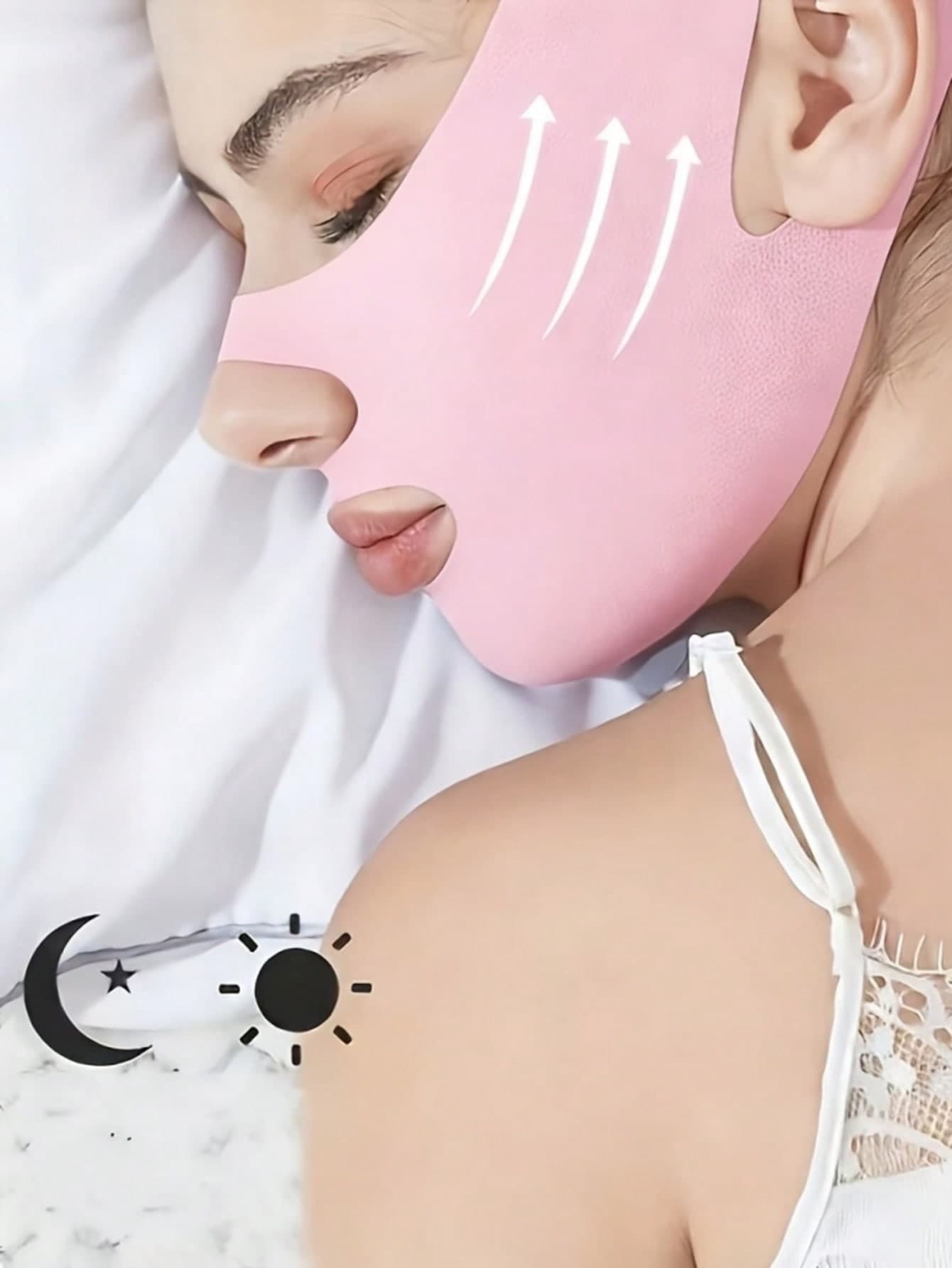 360 ° V-Shaped Facial Bandage Adjustable Design, Reusable, Facial Lifting Strap, Sleep Skincare Accessory, Seamless Fit Design