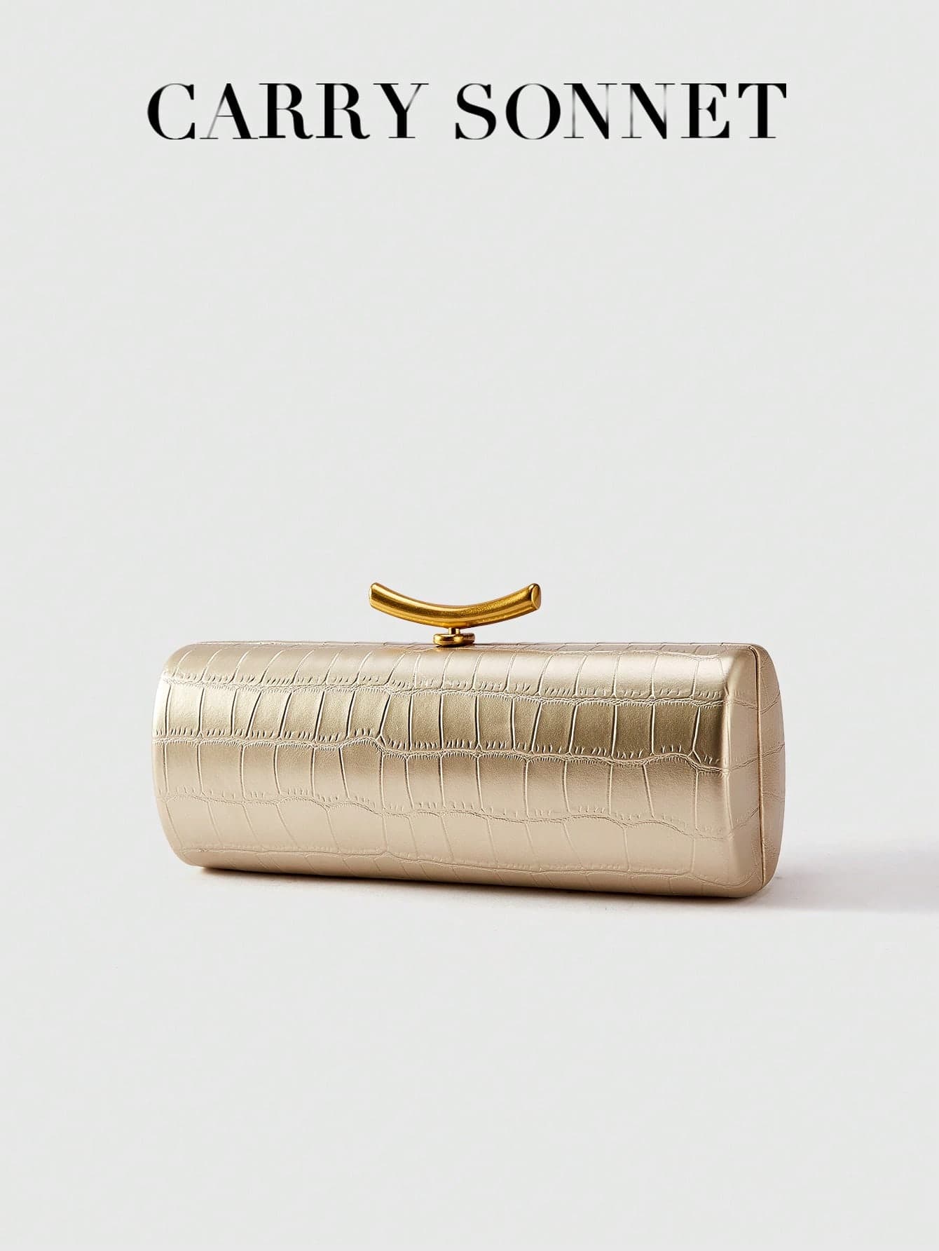 Gold Elegant Chain Clutch Bag, Metal Clasp Closure, Women's Evening Shoulder Bag, Valentine's Day Gift