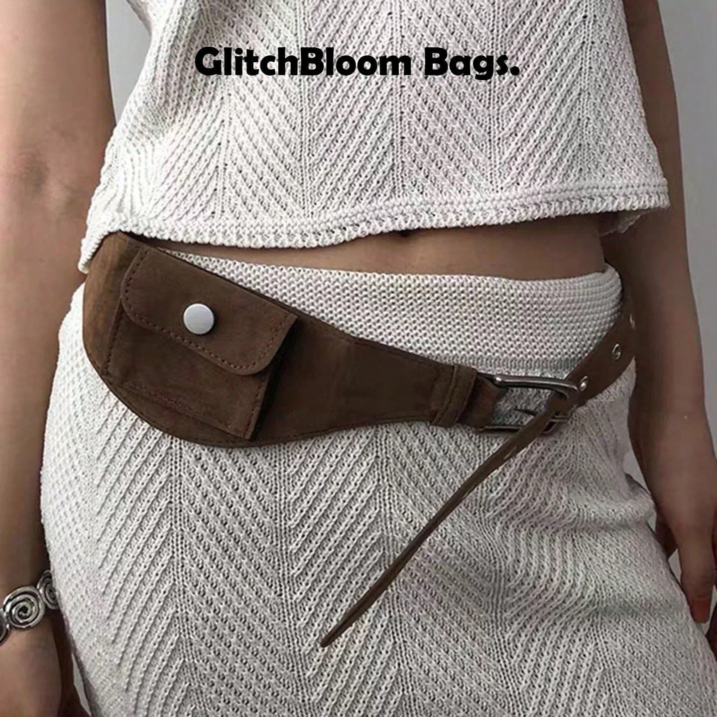 Korean & Japanese Fashion Suede Retro Y2K Cool Girl Waist Bag, Multi-Pocket Design With Card Holder, Fashionable Street Style Waist Pack For Women To Carry Small Items