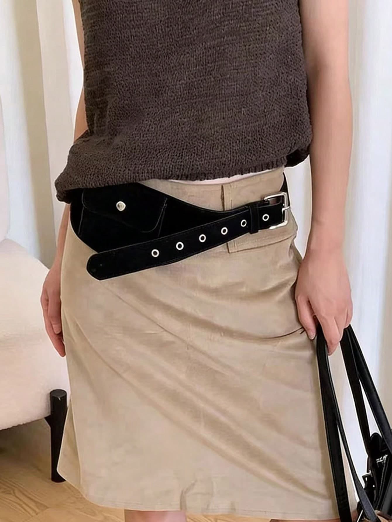 Niche Design Suede Belt Waist Bag, Fashionable Casual High-End Waist Pack