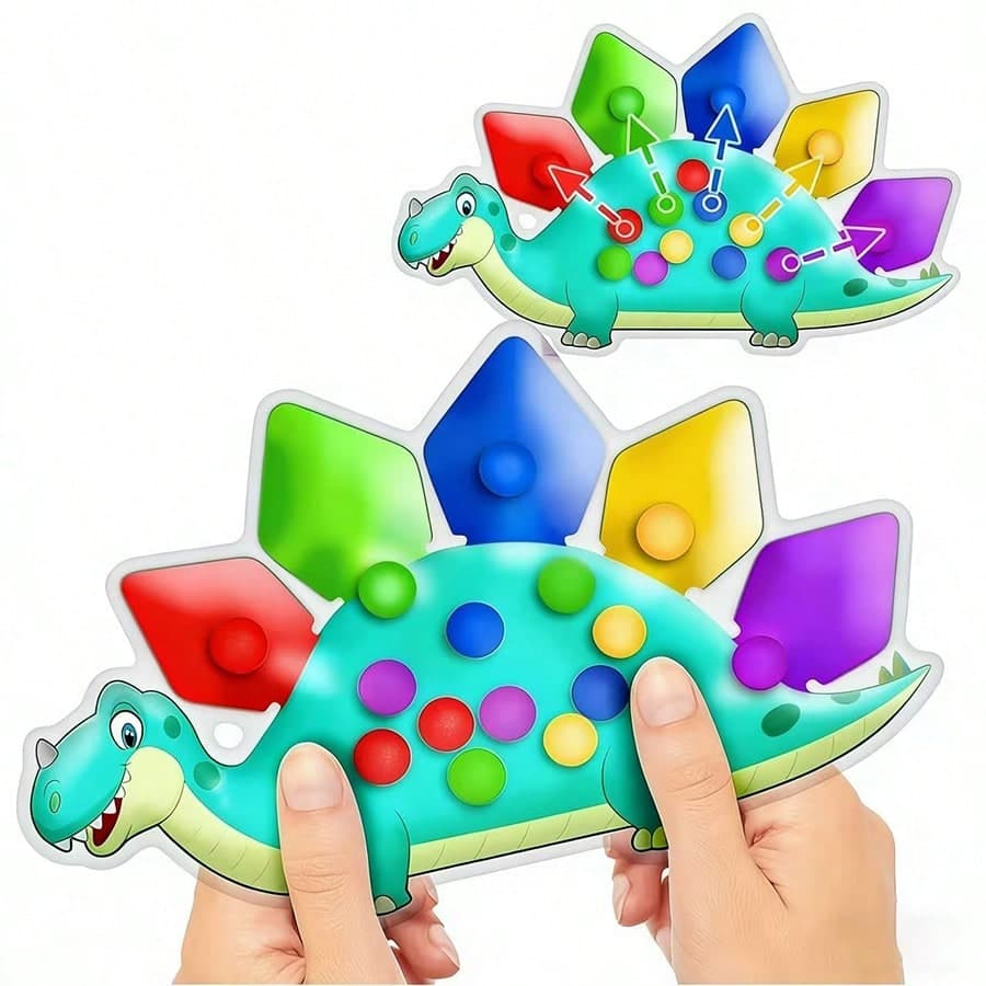 Multi-Piece Fingertip Toy Bag | Valentine's Day Dinosaur Color Sorting Toys, Suitable For Toddlers, Travel Essential, Preschool Classroom Activity Sports Toys