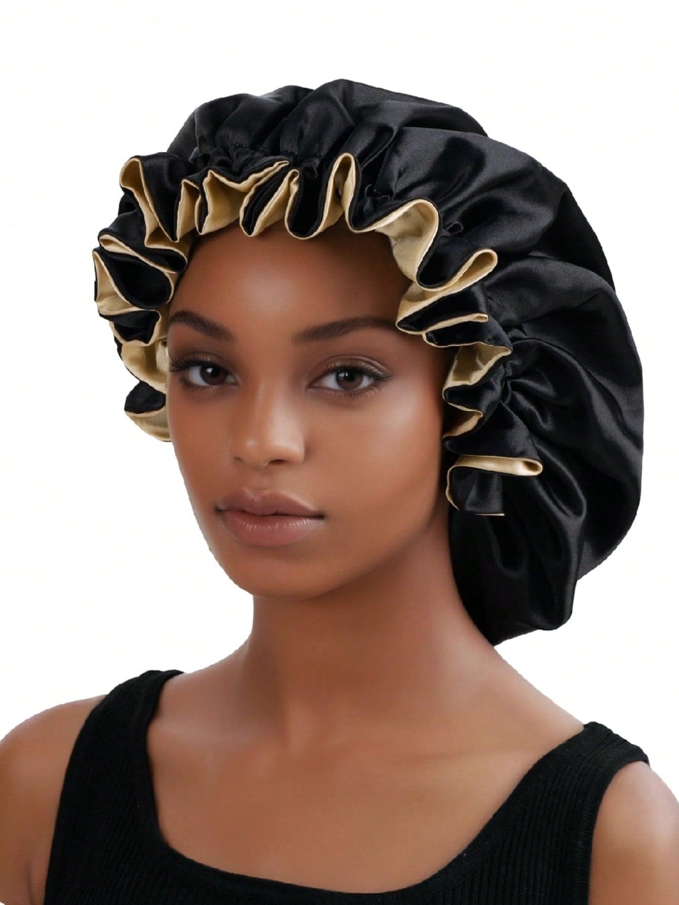 1pc Two Tone Satin Hat Silk Bonnet Satin Bonnet,Summer,Beach,Holiday,Travel