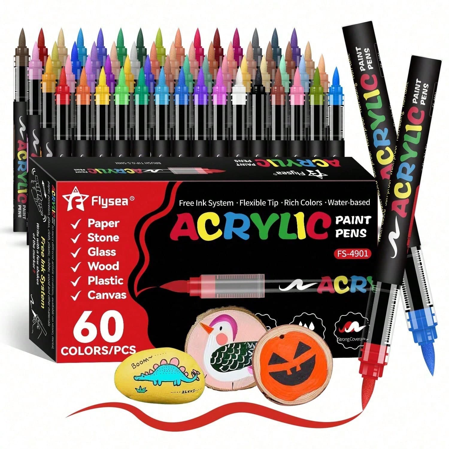 12/24/48/60/72/120/168 Colors Professional Art Marker Set, With Soft Tips And Fine Line Tips, 168 Soft Tips, Suitable For Painting, Doodling And Layering. Straight Barrel Liquid Acrylic Markers Suitable For Rock, Glass, Ceramic, Easter Eggs, Metal, Wood And Other Materials, Waterproof. A Great Gift For Family And Friends! Back To School Gift...