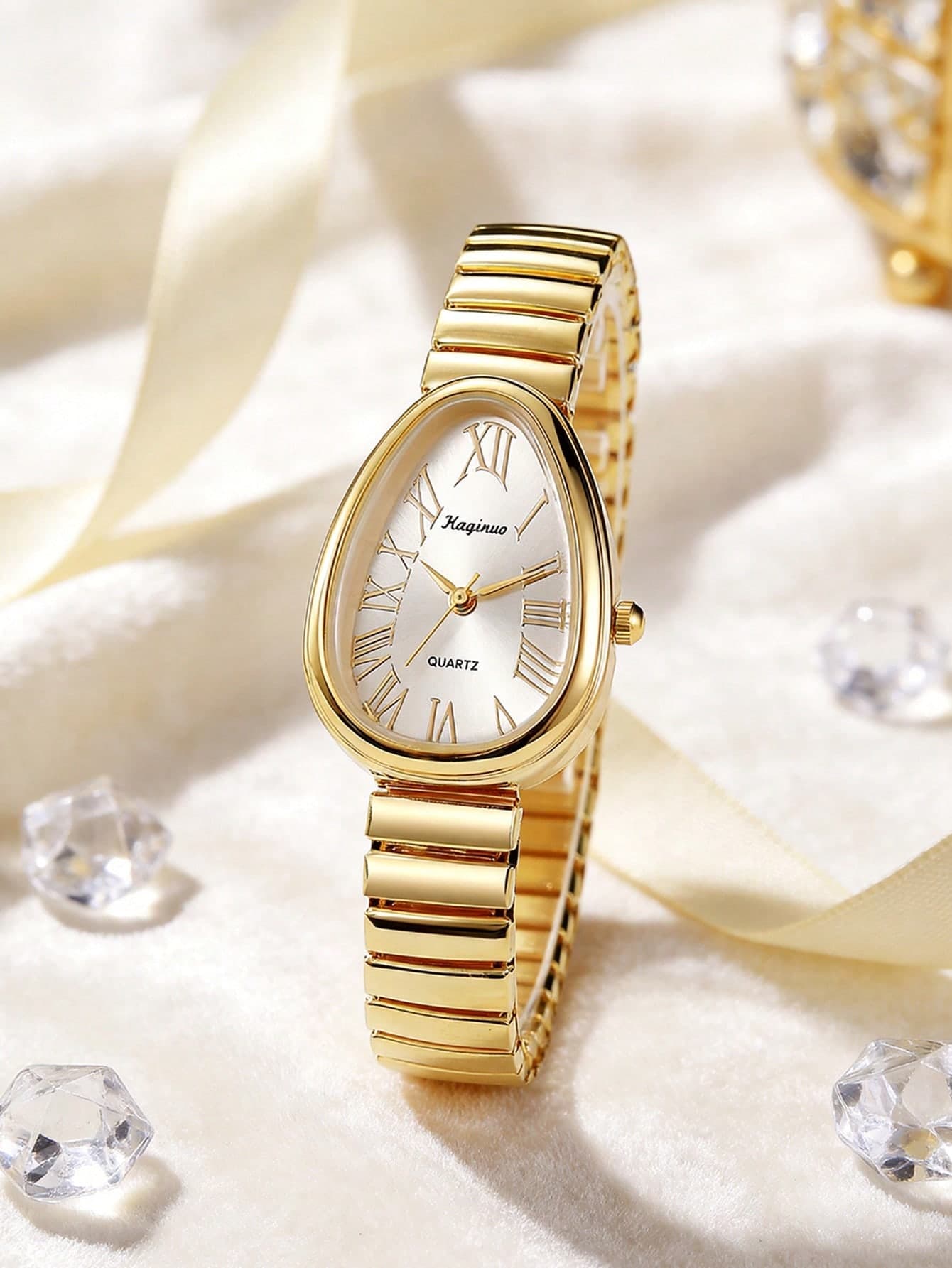 1pc Unique Elegant Prominent Snake Head Dial Women's Watch, High-Quality Gold-Silver Alloy Shiny Luxury Elastic Adjustable Strap, Suitable For Most Women's Wrists, Fashionable Casual Daily Office Party Wedding Occasion, Ideal Gift For Women, Wife, Sister, Friend, Family, Also A Refined Watch Accessory