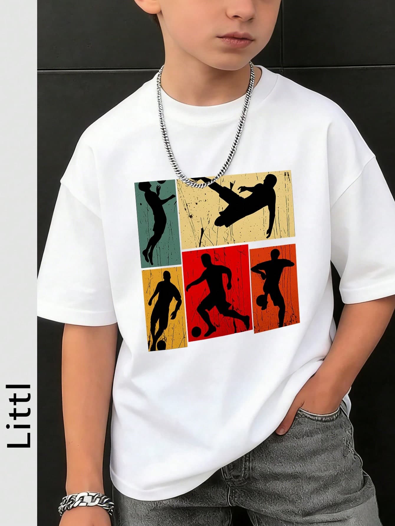 Tween Boys Casual Printed Crew Neck Short Sleeve T-Shirt, Summer Top