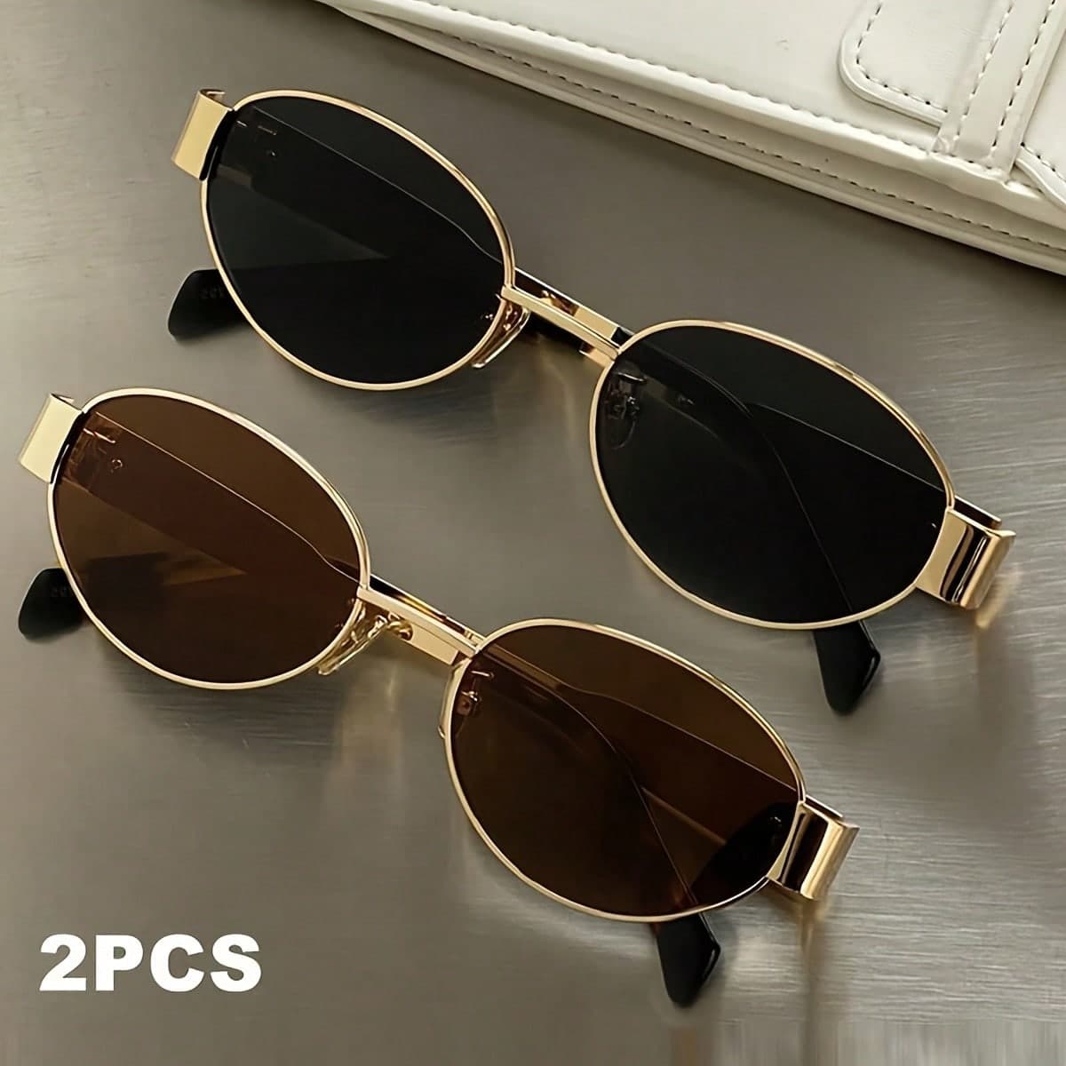 2 Pairs Women's Vintage Oval Frame Fashion Eyeglasses For Summer Beach Vacation Street Photography Daily Wear