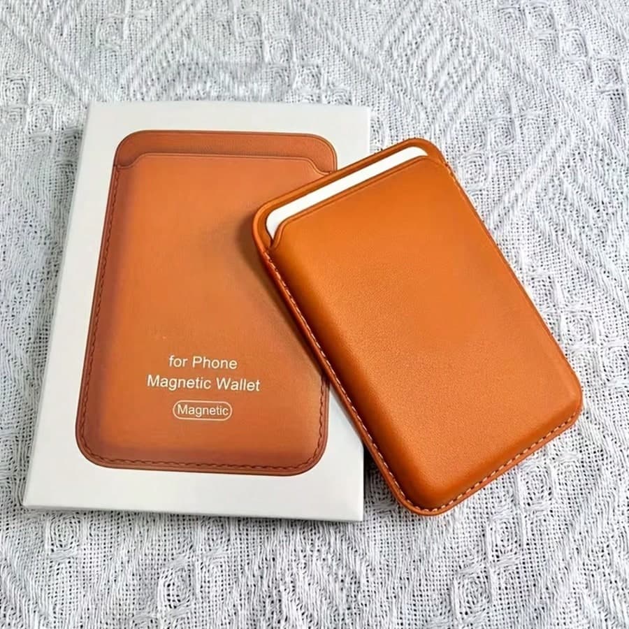 Leather Wallet Card Holder 1pc Solid Color Magnetic PU Leather Card Holder Wallet Case, Compatible With IPhone 16 Pro Max/16/16 Pro/16 Plus/15/15 Pro Max/15 Pro/15plus/12/13/14 Pro/12Pro/12ProMax/13 Pro/13 Max/13 Pro/14 Pro14 May/14plus/12 Mini/13 Mini, Creative Magsafe Leather Card Slot Pouch Spring Gift