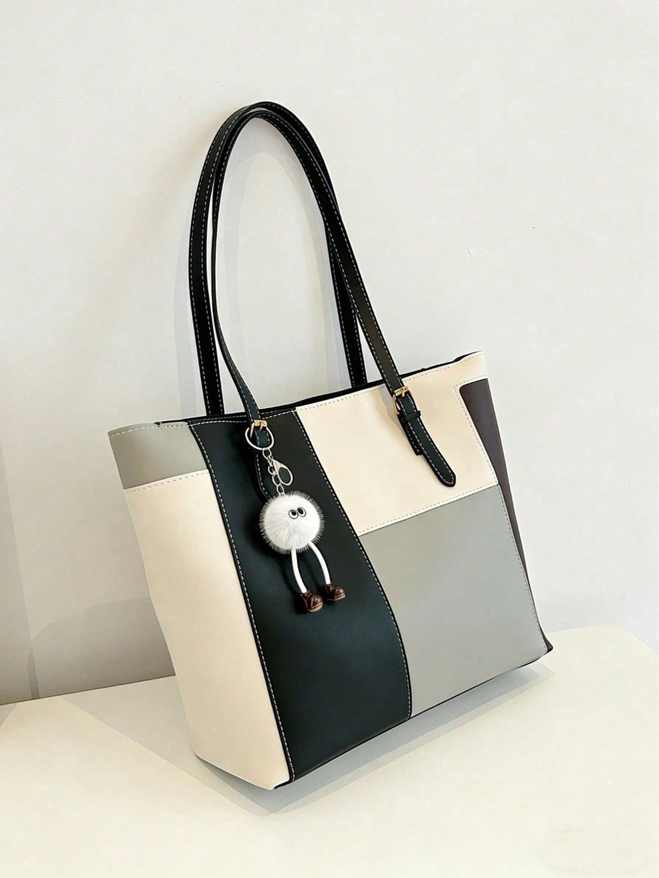 Fashionable Large Capacity Multi Pocket Over The Shoulder Tote Bag, 32*12*28cm Casual Women's Large Handbag Fits Laptop, Simple Stylish For Leisure & Holiday ,Vacation Essentials