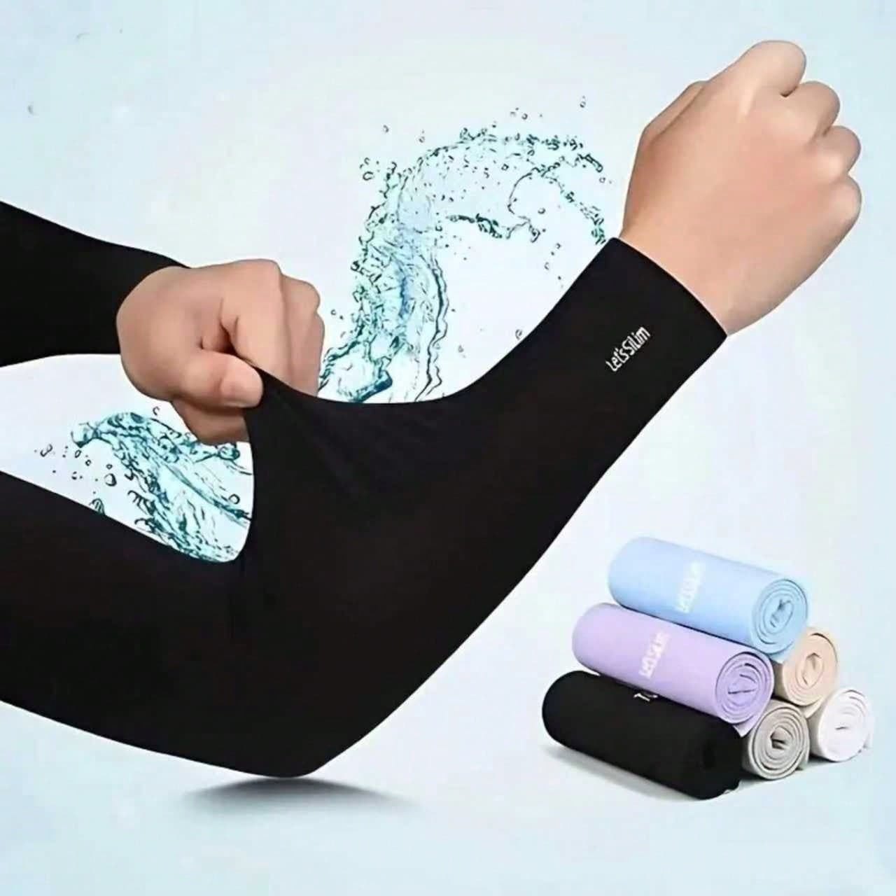 Lightweight Breathable Arm Sleeves, Thin Ice Silk Sunshade Arm Sleeves, Comfortable Loose Fit Elastic Sunscreen Arm Warmers For Women, Made Of Breathable Fiber, Suitable For Driving, Golf, Fishing, Cycling, Hiking And Outdoor Sports, Ideal Gift For Women, Valentine's Day, Mother's Day/Father's Day - Solid Color Design, Elastic Fit