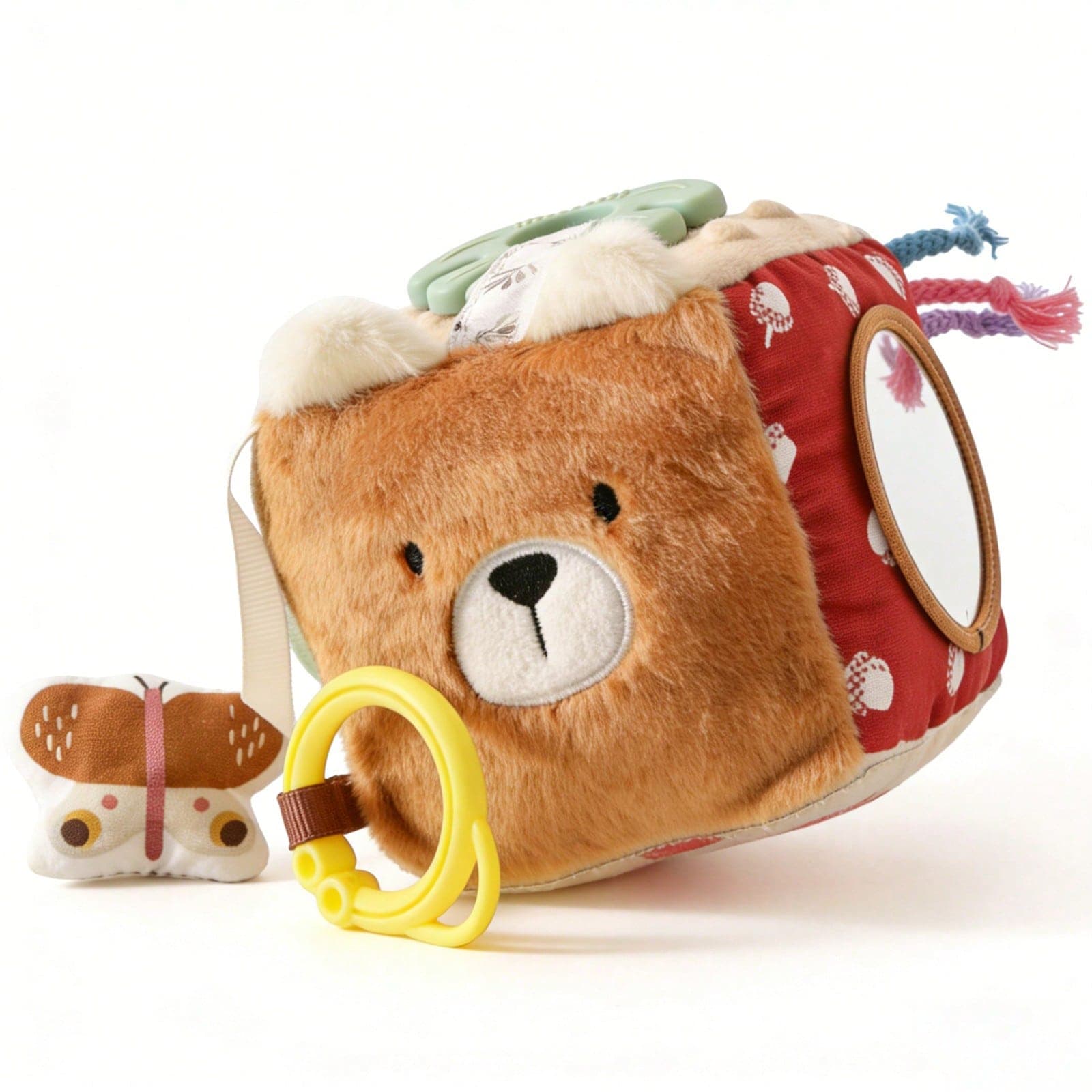 Infant Forest Animal Multi-Faceted Cube Doll, Crib/Car Hanging Plush Doll, Multifunctional Early Education Doll, Each Face Has Different Animal, Material And Texture To Stimulate Baby's Tactile Senses, Great Gift For Easter, Halloween, Christmas, Thanksgiving, Birthday