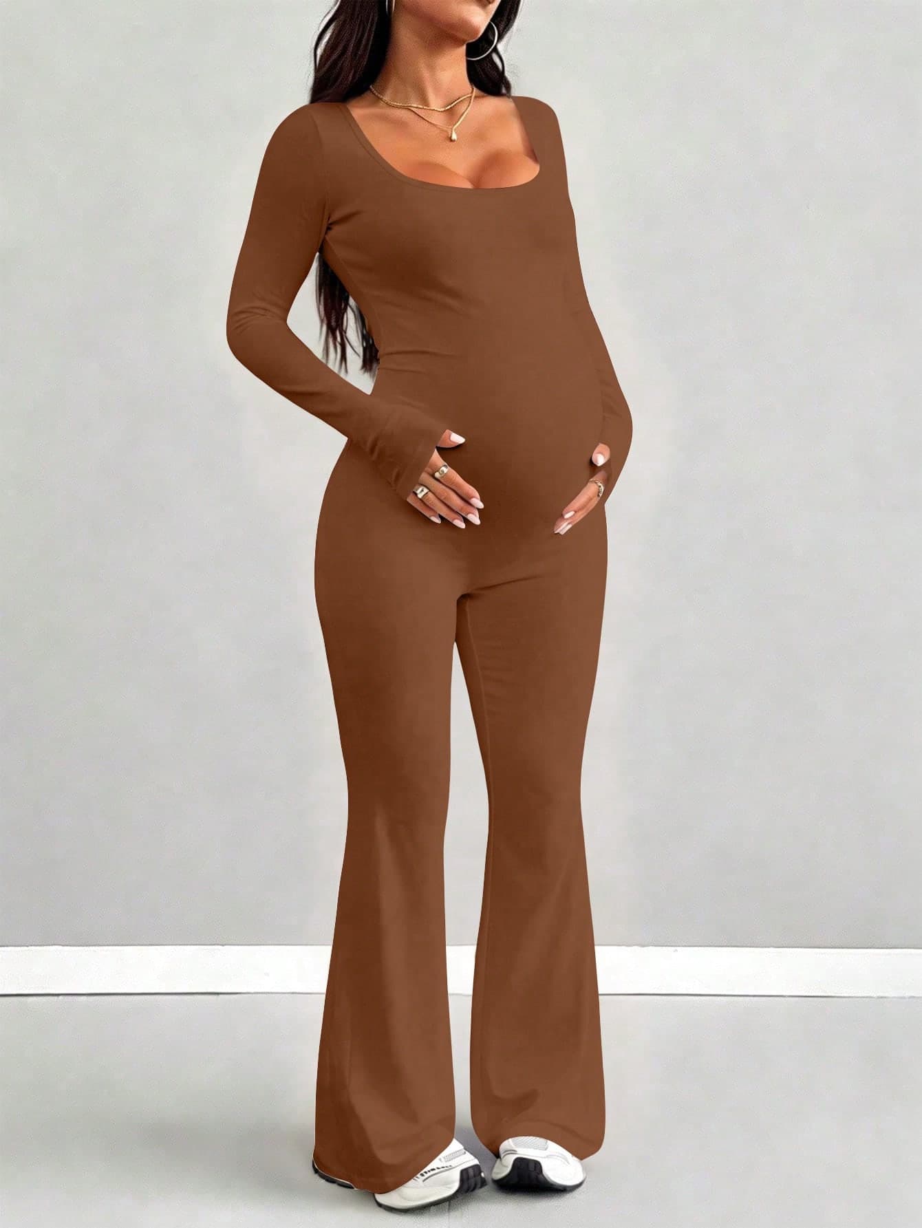 Parara Maternity Long Sleeve Jumpsuit, Tight Fit Comfortable Casual All-Season Style, Fashionable Inner Layer, Sporty Casual Style, Evening Date Daily, Home Halloween Outfit Comfortable, Summer Casual Maternity Jumpsuits, Festival Outfits For Women