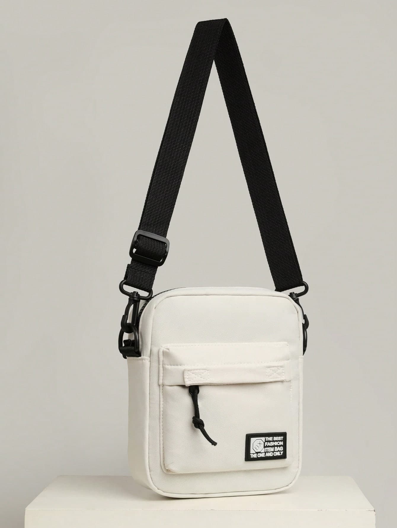 1pc Men's Square Casual Solid Color Letter Pattern Crossbody Bag, Travel Holiday Gift, Outdoor Cycling Bag, Camping Messenger Bag, Back To School Shoulder Bag, Spring Study Supplies Wallet, College Backpack, Side Bag, Student Essentials Wallet, High School/College Sports Bag, Summer Dad Crossbody Bag, Student Gym Bag, Pouch For Phones