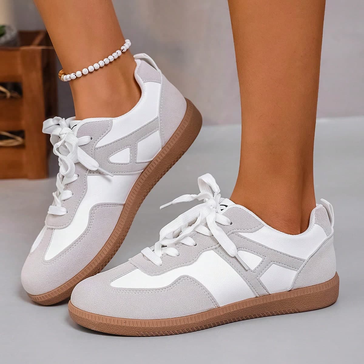 Plus Size Women's Summer Casual Soft Bottom Non-Slip Patchwork Outdoor Sports Shoes, Lightweight Flat Sneakers For Spring Autumn